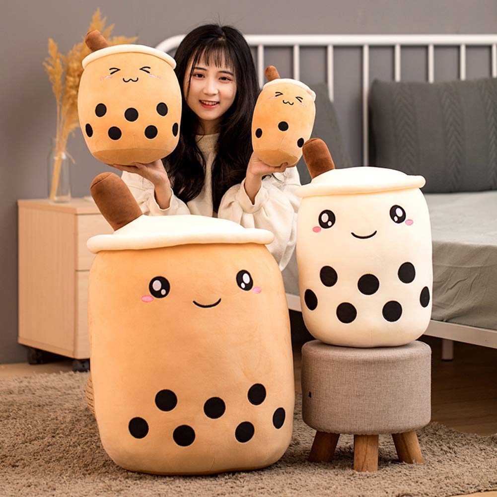 27.5 Inch Boba Plush Pillow Toy - Cute Brown Round Eye Bubble Tea Stuffed Animal for Kids, Valentine's & Christmas Gifts | Perfect for Cuddling, Room Decor & Anime Lovers