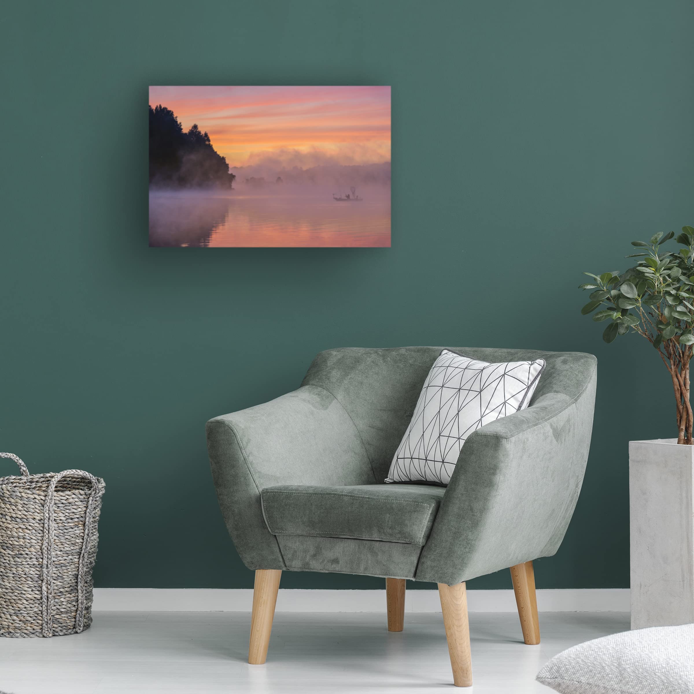 Trademark Fine Art 'Morning Fishing' Canvas Wall Art by Austin - Perfect for Living Room, Bedroom & Office Decor