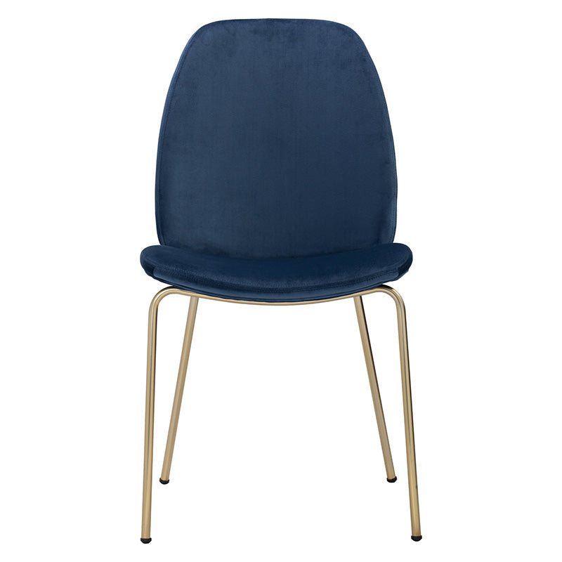 ADELIA Blue Velvet Dining Chair - Modern Upholstered Accent Chair for Kitchen, Dining Room & Home Decor