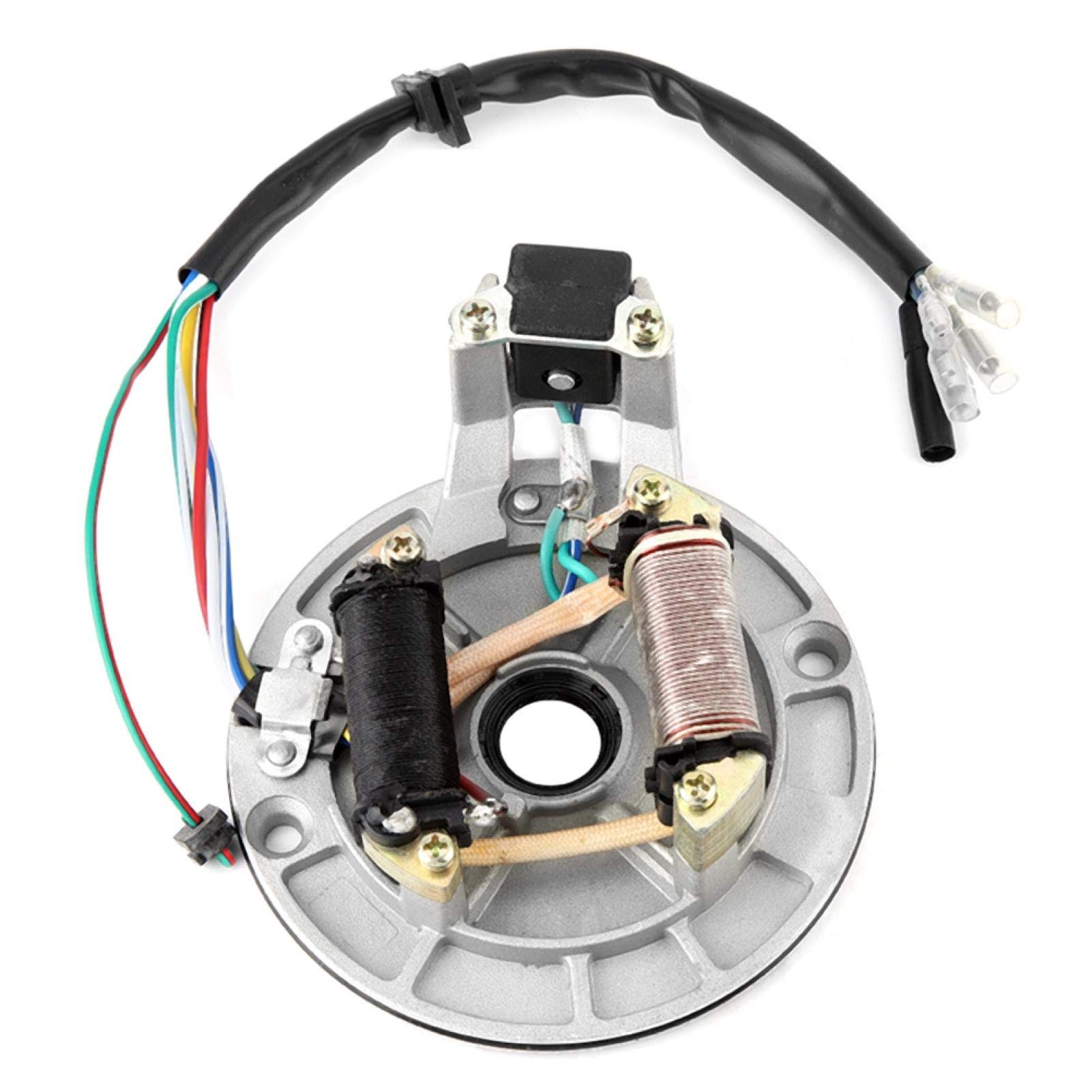 Akozon Pit Bike Stator Plate & Coil - Compatible with 70cc 90cc 110cc 125cc Dirt Bikes (JH70) - High Performance Stator Plate, Pickup Magneto & Ignition Coil Rotor - Perfect for Off-Road Racing & Pit Bike Maintenance