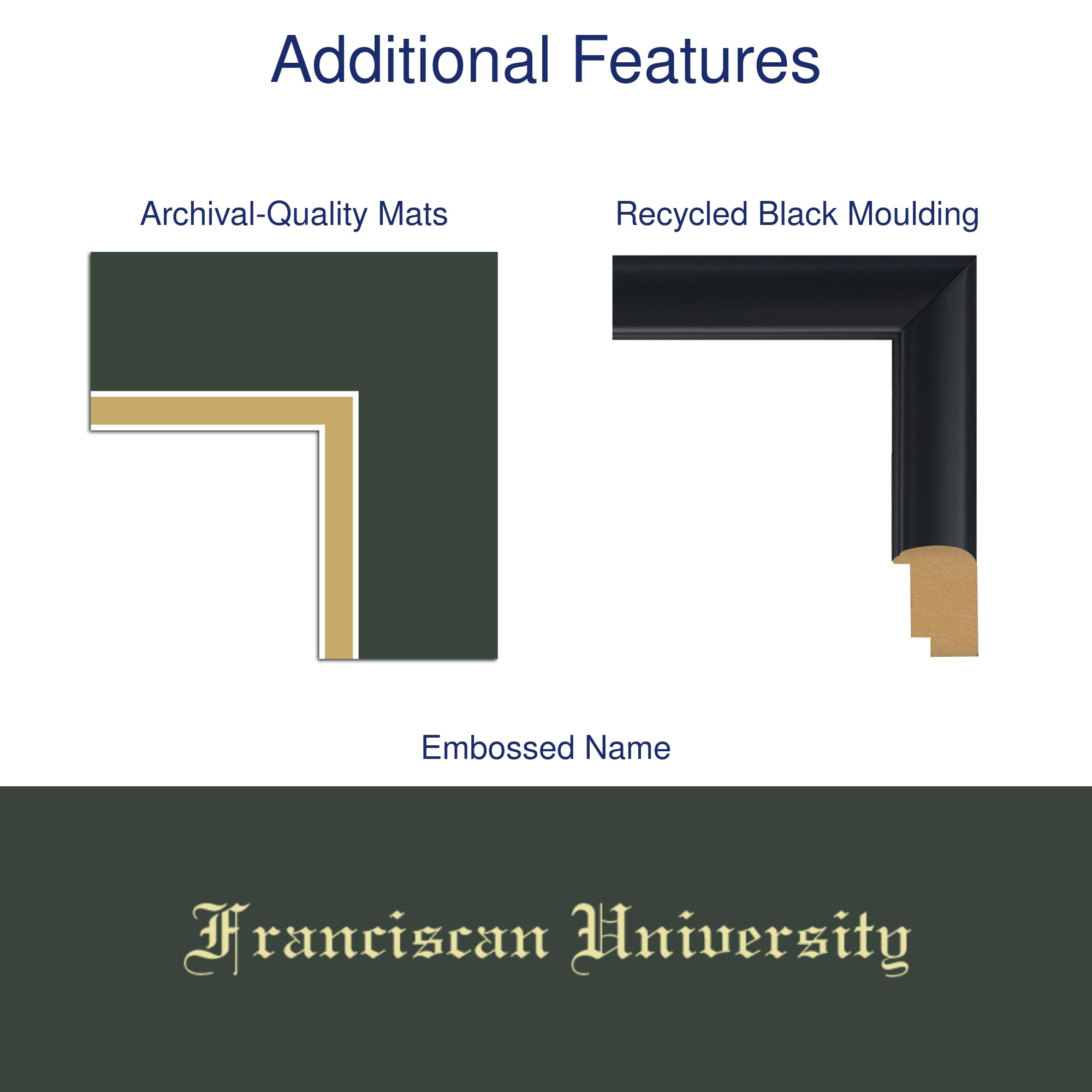 Franciscan University of Steubenville 11x8.5 Inch Gold Embossed Diploma Frame with Tassel - Bachelor's & Master's Degree Display - Perfect for Graduation Gifts & Office Decor