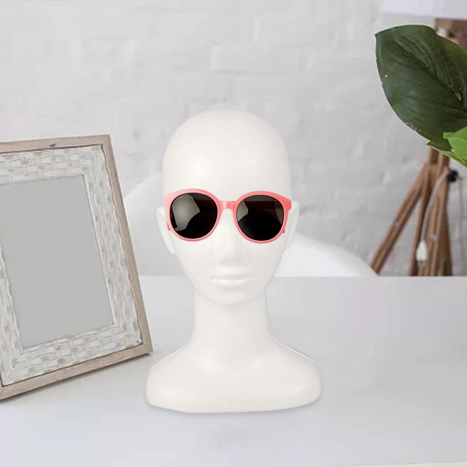 Styrofoam Mannequin Head for Wig Display - White Foam Wig Stand with Adjustable Height for Hairpieces, Hats, Glasses & Headset - Perfect for Salon, Barbershop & Home Hairstyling Practice