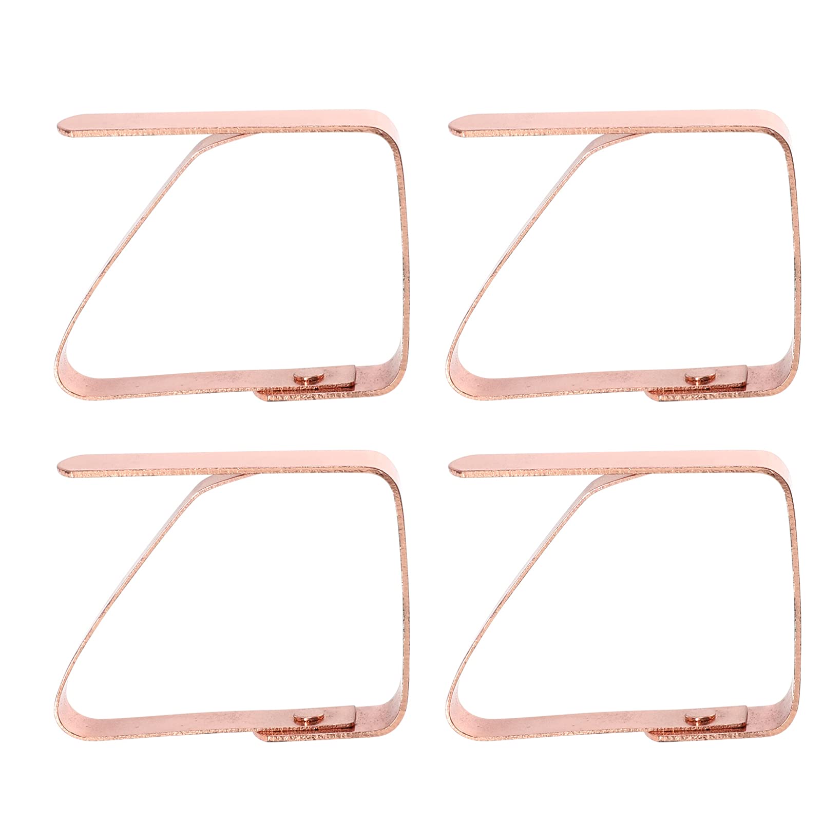 4pcs Stainless Steel Tablecloth Clips - Rose Gold Table Cloth Holders for Picnic, Wedding, Graduation Party | Durable Metal Table Cover Clamps for Outdoor Events & Home Decor