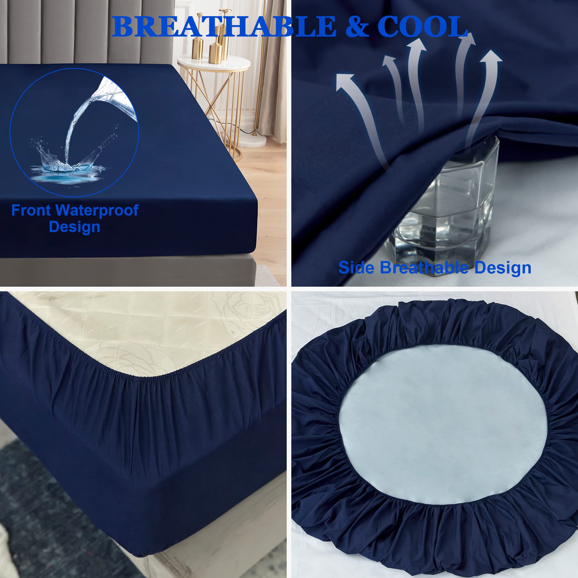 Waterproof Full Size Mattress Protector - Fitted Sheet Style with 18