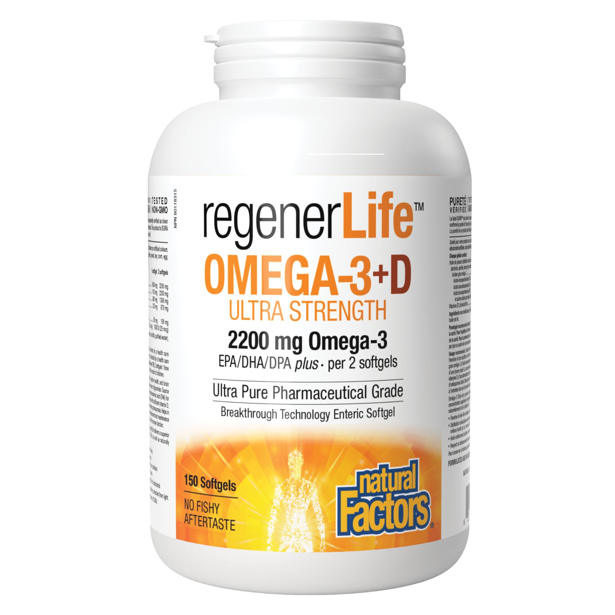 RegenerLife Ultimate Strength Omega 3 with Vitamin D3 Supplement - Supports Heart, Brain & Immune Health - Perfect for Adults & Seniors - Daily Wellness Boost for Busy Lifestyles