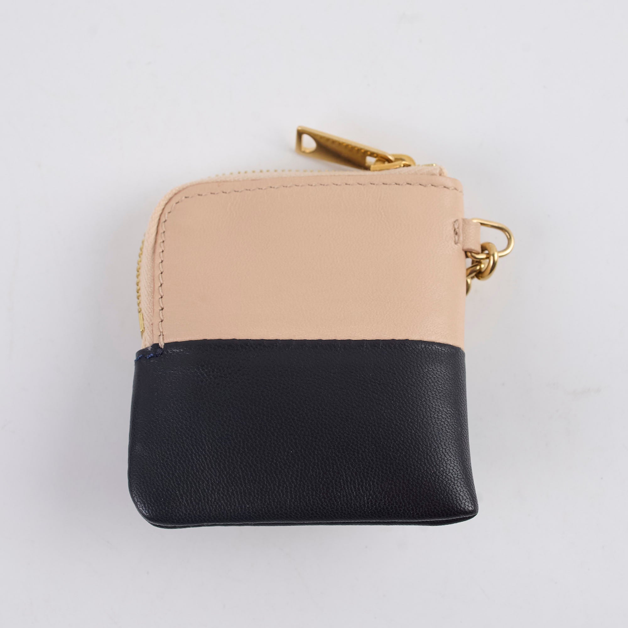 Celine Leather Pouch Key Ring - Black & Beige Keychain for Women | Stylish & Durable Designer Accessory for Everyday Use, Travel & Gifts