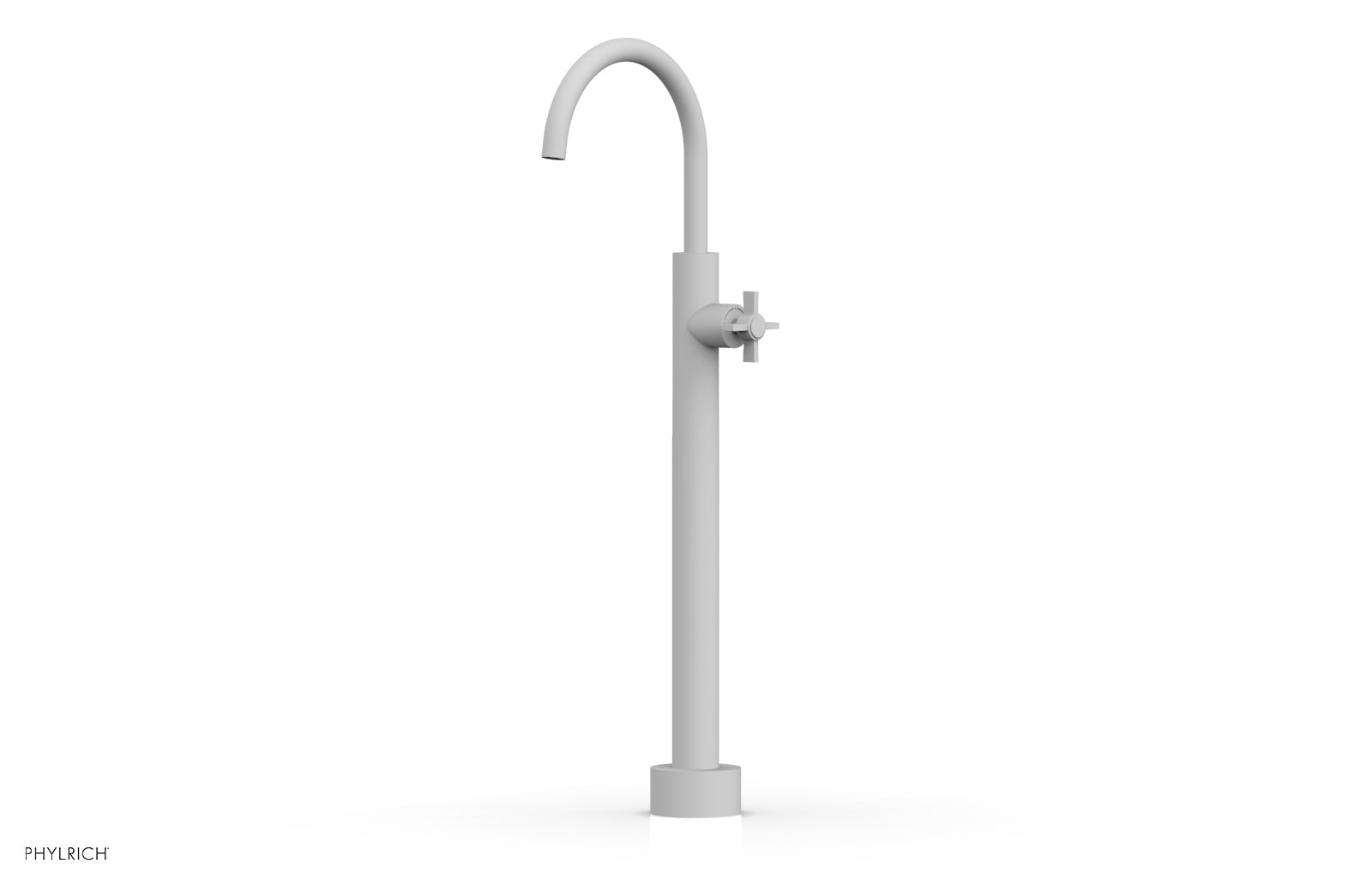 BASIC Low Floor Mount Tub Filler with Cross Handle - D132 44 04 - Perfect for Modern Bathroom Renovations and Spa-Like Showers