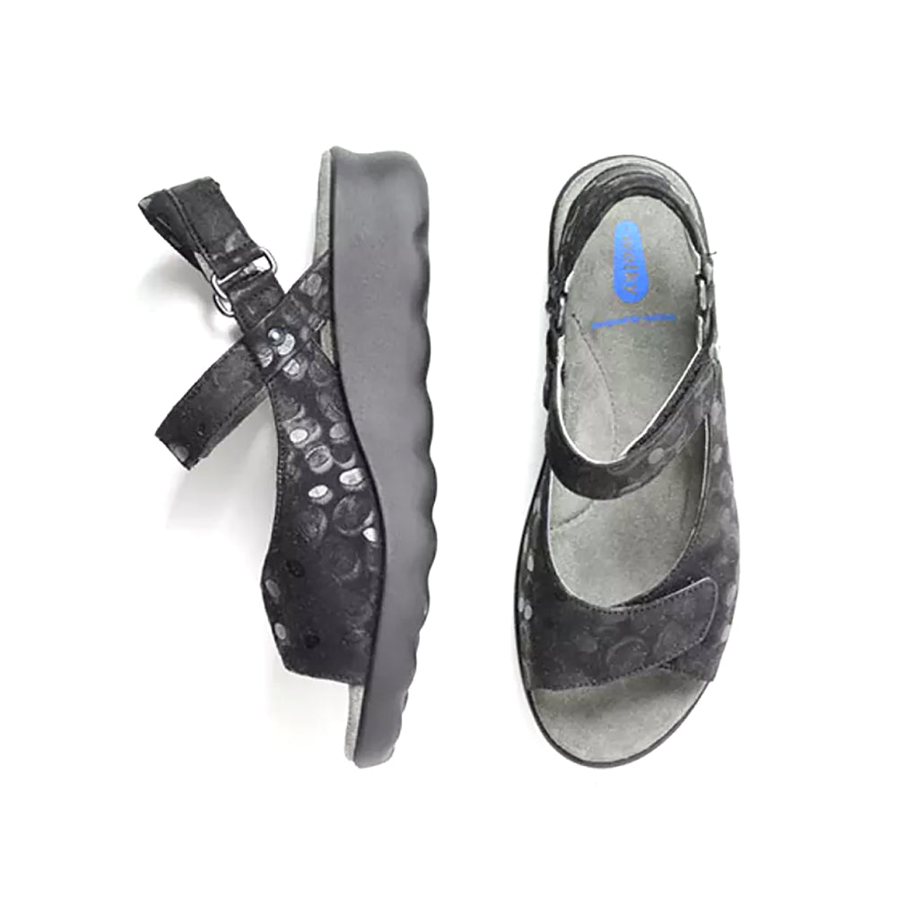 Pichu Women's Sandals - 12,000 Black Circles Design - Comfortable Summer Beach Shoes for Outdoor Walking and Casual Wear