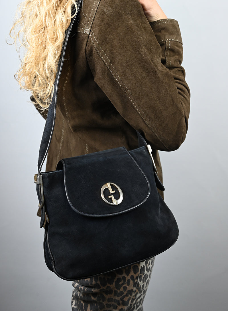 Original Title: Gucci Borsa in Suede nera   Optimized Title: **Gucci Black Suede Handbag for Women | Luxury Designer Shoulder Bag | Perfect for Work, Evening Events & Travel**