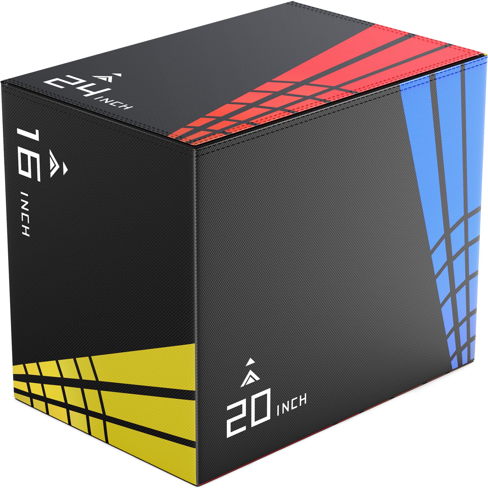 XDDAIS 3-in-1 Heavy Duty Foam Plyometric Box Set for Home Gym - 30”x24”x20”, 24”x20”x16”, 20