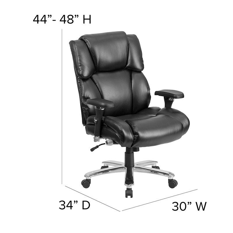 FLASH HERCULES Series 400 lb Capacity Big & Tall Executive Office Chair - Heavy Duty Ergonomic Chair with Adjustable Lumbar Support - Perfect for Long Work Hours, Gaming & Home Office Use