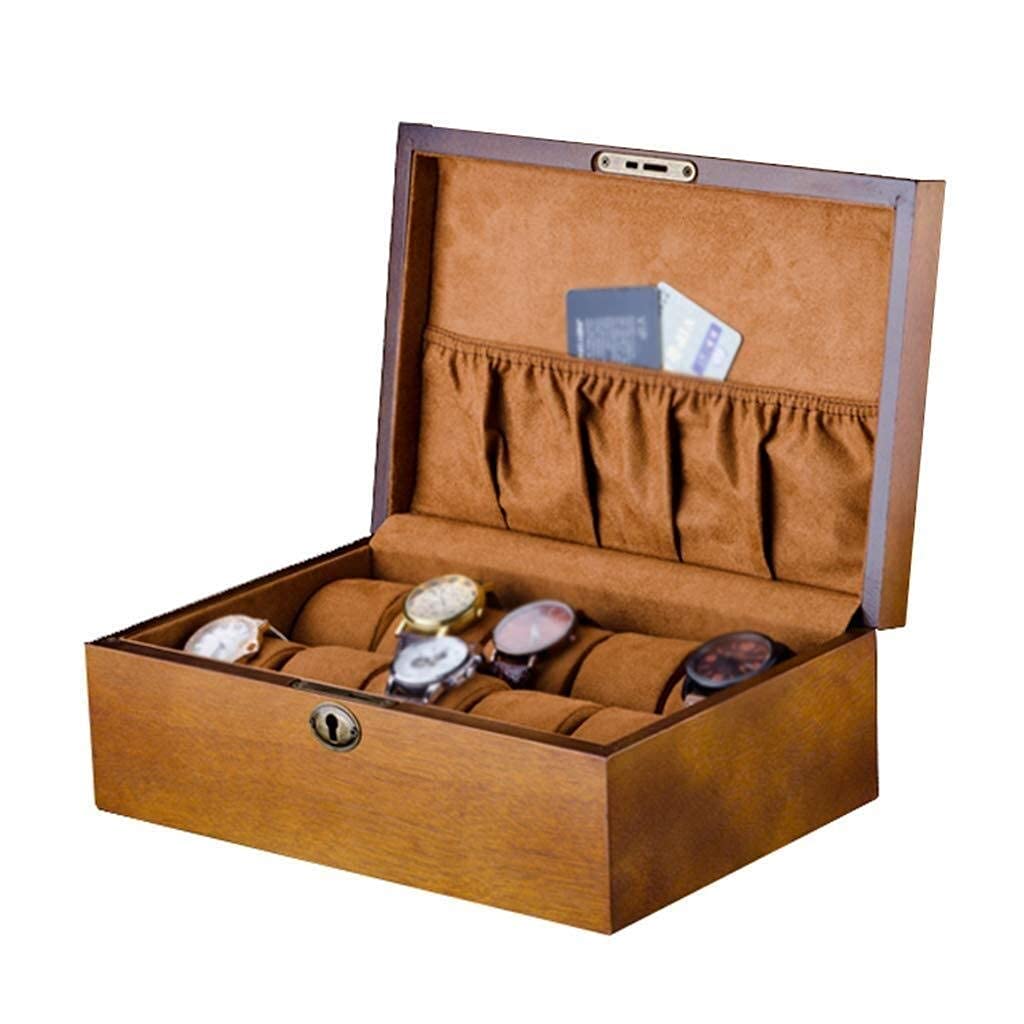 Vintage Wooden Watch Box & Jewelry Storage Organizer - Display Case for Watches, Rings, Necklaces - Perfect for Home, Office, and Travel Use