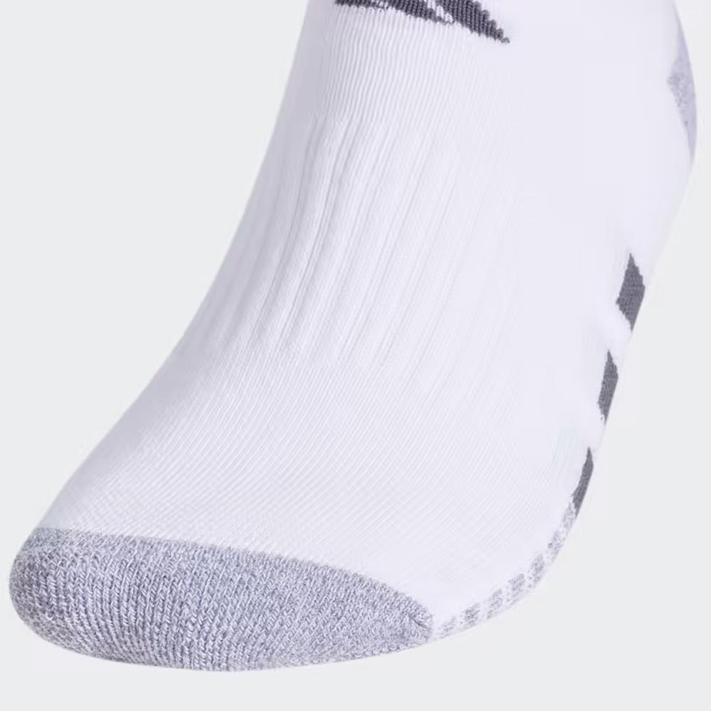 Adidas Cushioned 3.0 No Show 3-Pack Athletic Socks - White/Grey - Comfortable Running & Casual Wear Socks for Men & Women