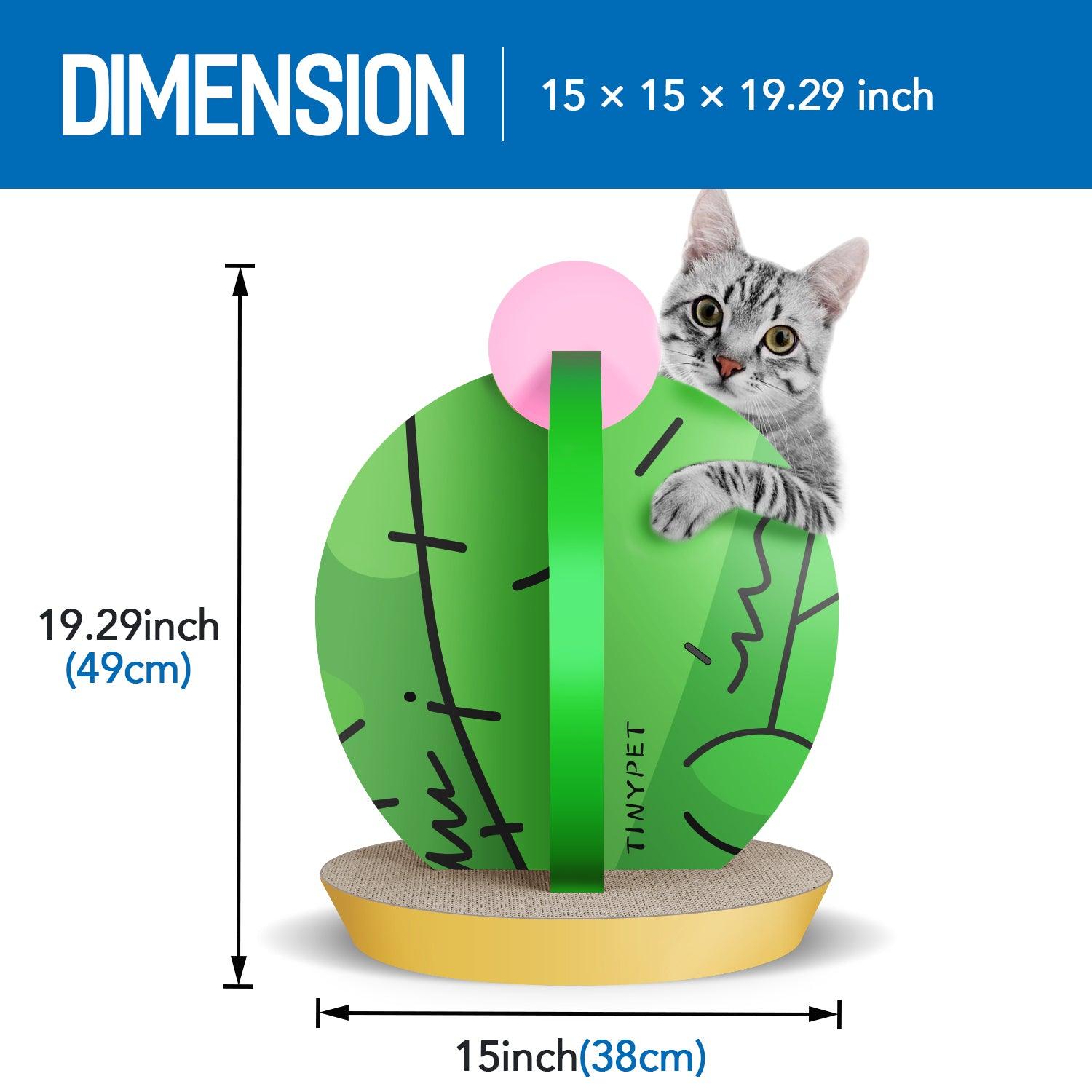 Cactus-Shaped Cat Scratching Post - 15x15x19.29 Inch Cardboard Cat Condo & Scratcher for Indoor Cats | Perfect for Playtime, Scratching & Climbing