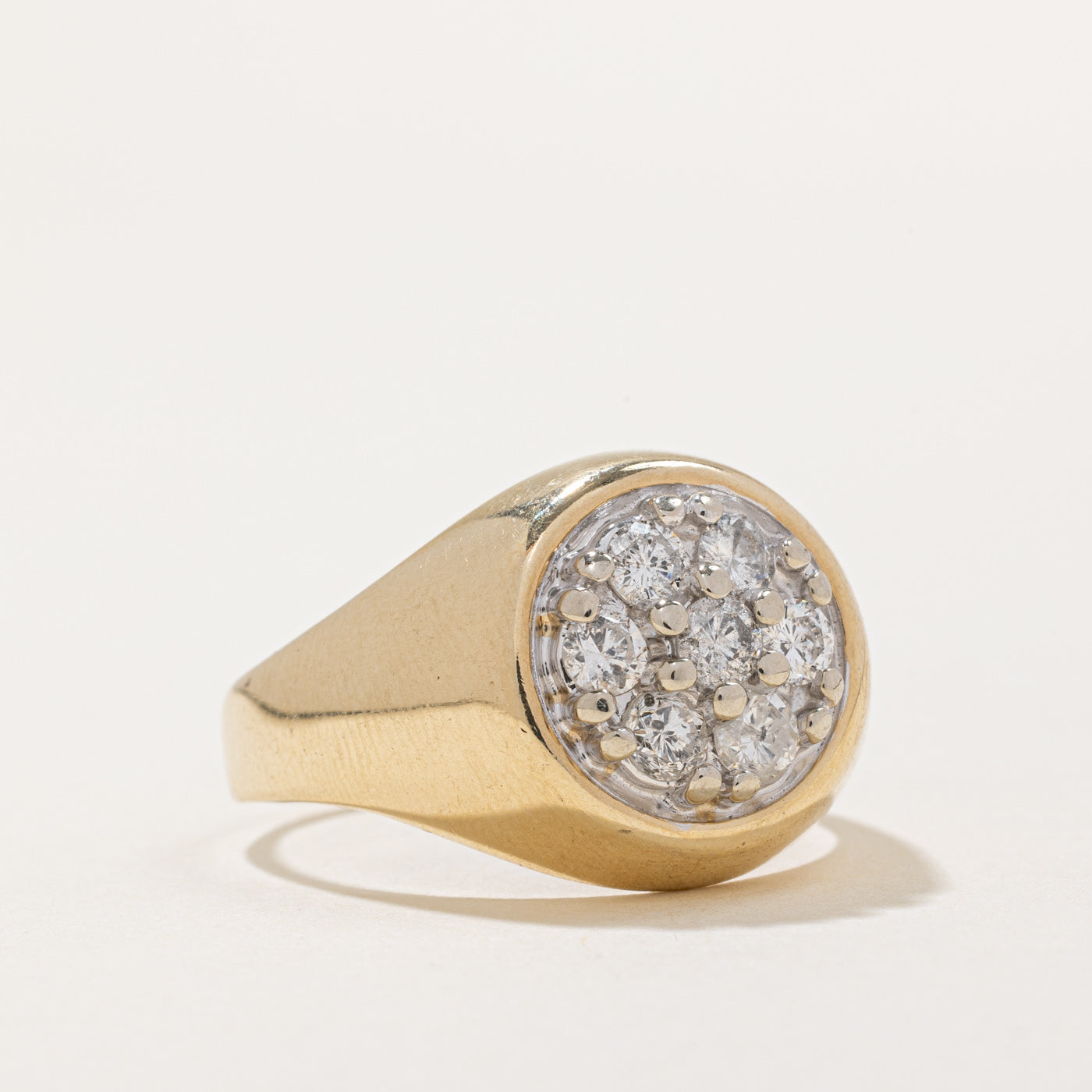 1.00ctw Diamond Cluster Signet Ring for Men - Size 11.25 | Luxury Wedding Band & Anniversary Gift | Perfect for Engagements, Promises & Special Occasions