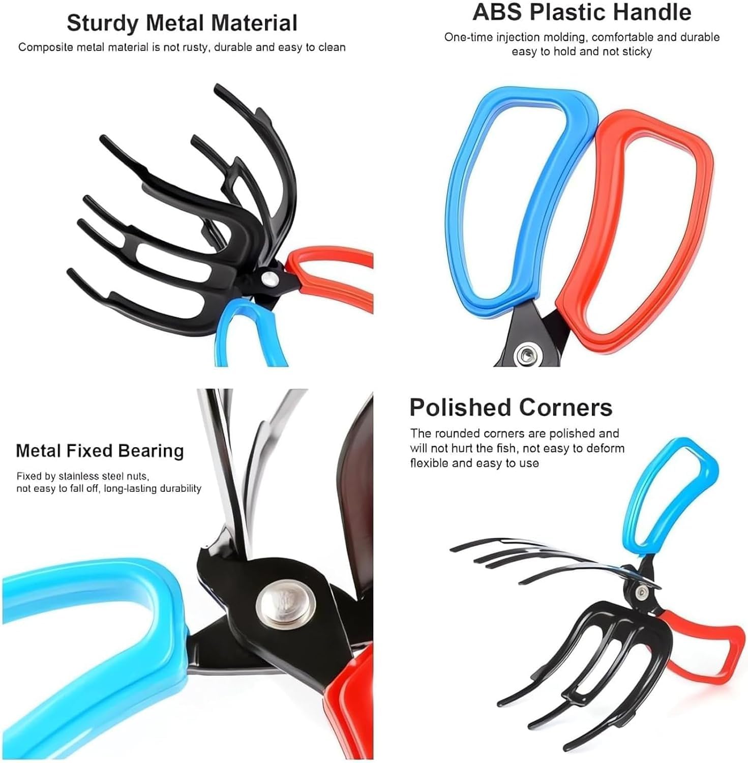 BORDSTRACT Fish Grabber - 3 Claw Power Grip Fishing Pliers with Non-Slip Metal & Comfortable Handle - Best Dehooker Tool for River, Sea & Ice Fishing - Perfect for Catch & Release, Boat Fishing & Outdoor Adventures