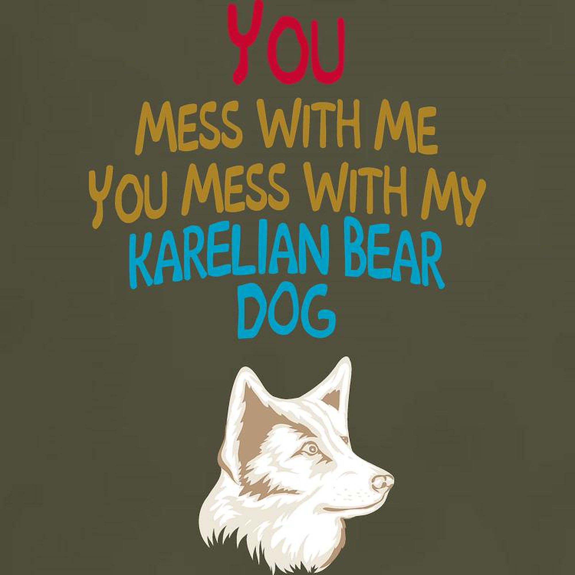 Karelian Bear Dog Dark T-Shirt for Men - 100% Cotton Classic Graphic Tee | Casual Wear, Dog Lovers Gift, Outdoor Activities