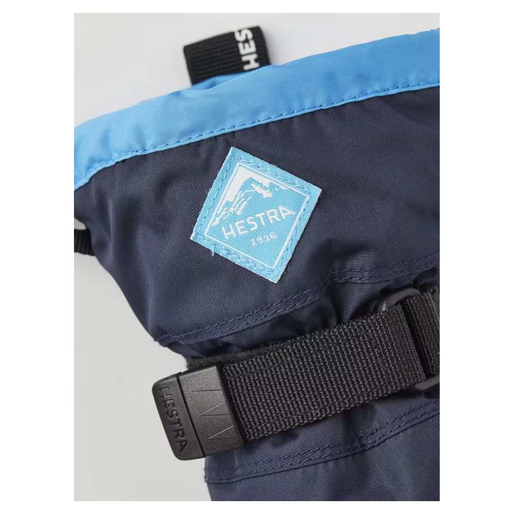 Hestra Czone Kids Ski Gloves - Waterproof & Warm Winter Gloves for Boys & Girls (Navy/Sky Blue) - Perfect for Skiing, Snowboarding & Outdoor Winter Activities