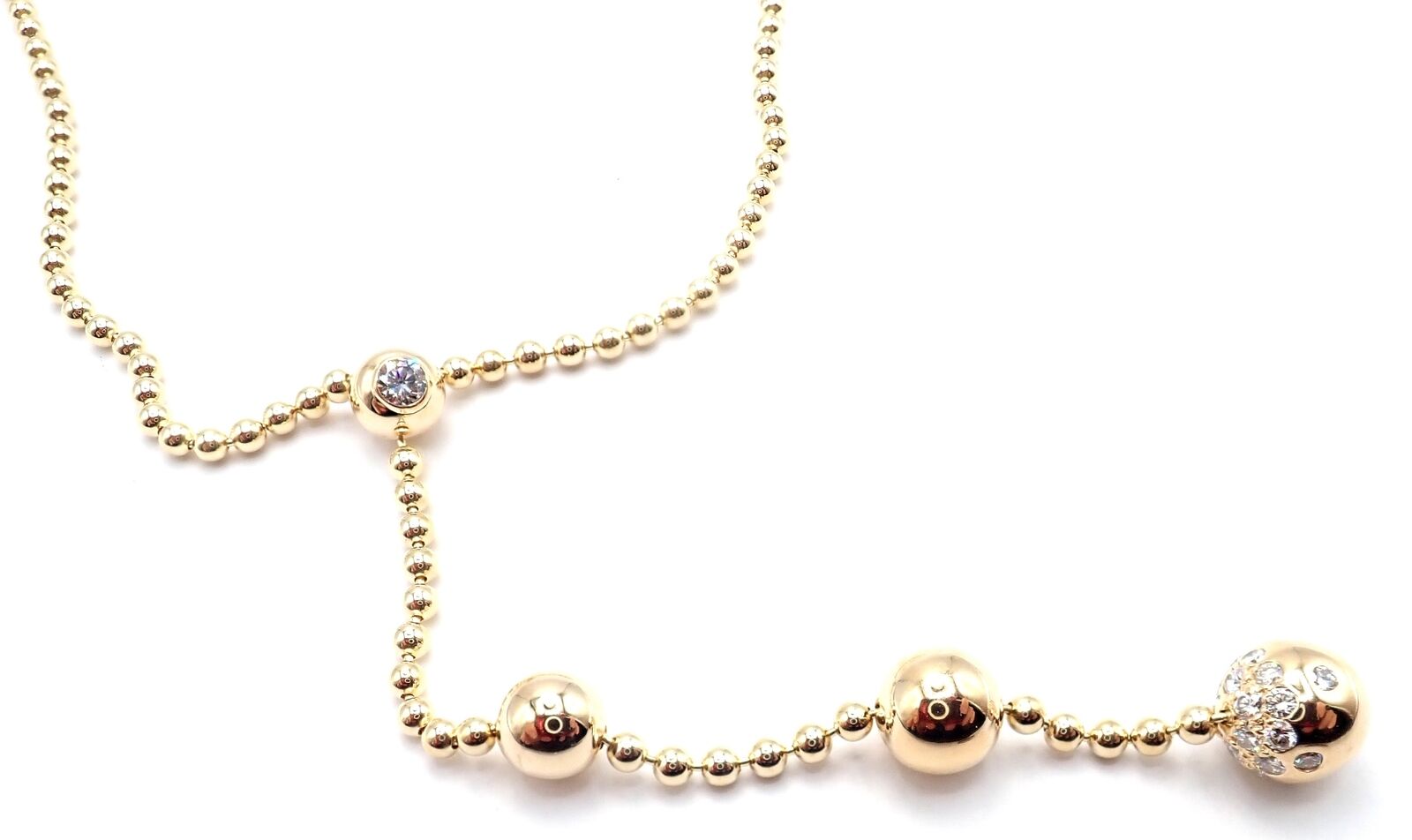 Authentic Cartier Draperie de Decollate 18k Yellow Gold Diamond Necklace for Women - Luxury Fine Jewelry Gift for Anniversary, Wedding & Special Occasions