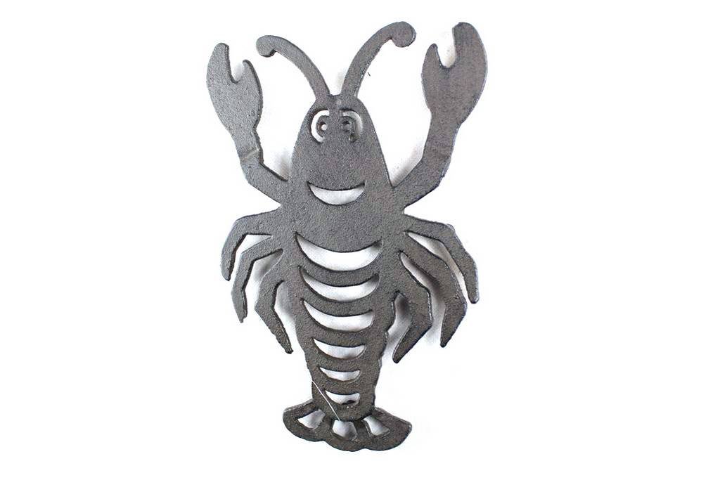 11 Inch Cast Iron Lobster Trivet - Rustic Coastal Decor for Kitchen & Dining - Perfect for Hot Pots, Table Centerpieces, and Beach House Decor