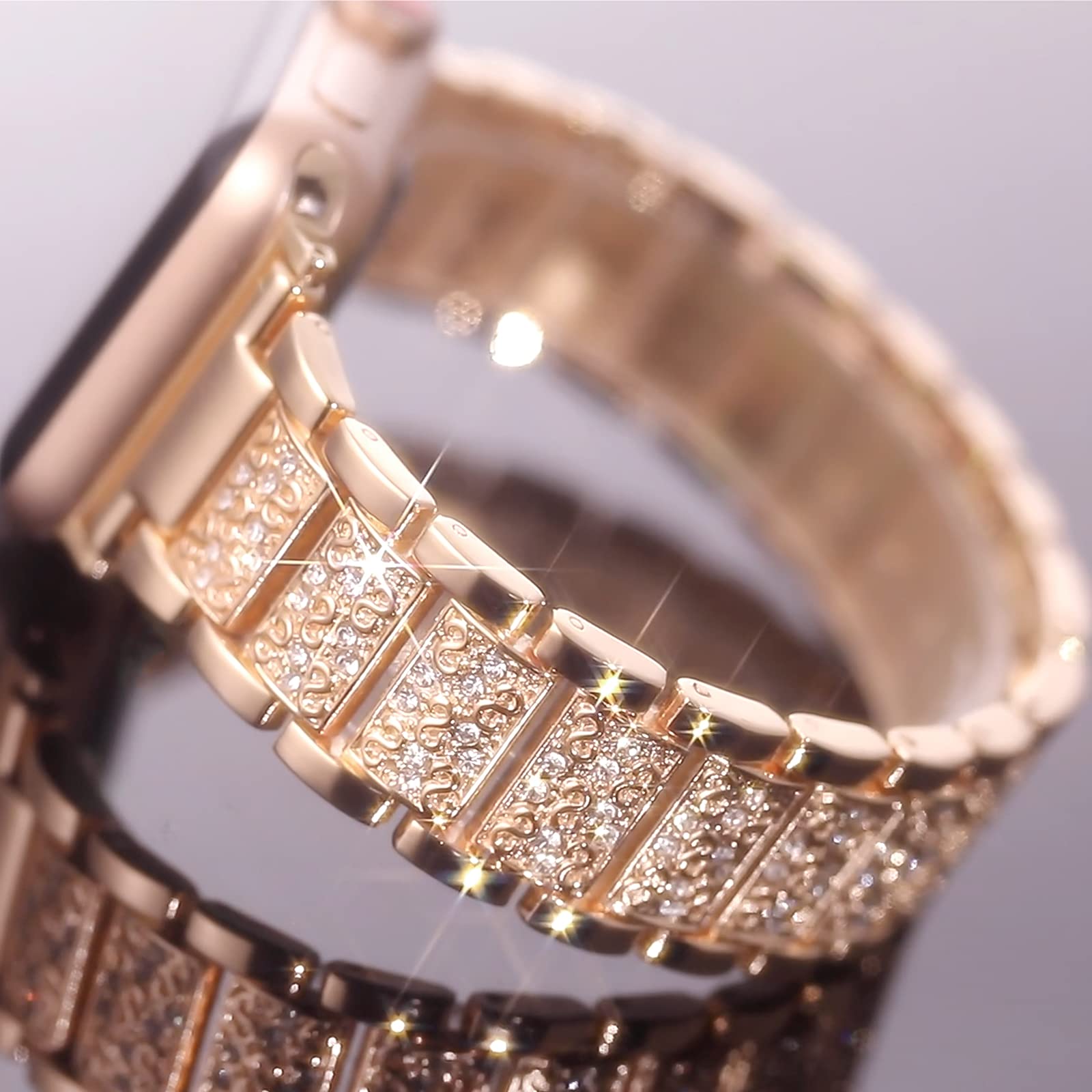 YGTIECS Bling Diamond Bracelet Compatible with Apple Watch Bands 38mm 40mm 41mm 42mm 44mm 45mm 46mm 49mm - Stylish Dressy Band for Women, iWatch Ultra 2/1 Series 10/9/8/7/6/5/4/3/2/1 SE - Perfect for Parties, Weddings & Everyday Elegance