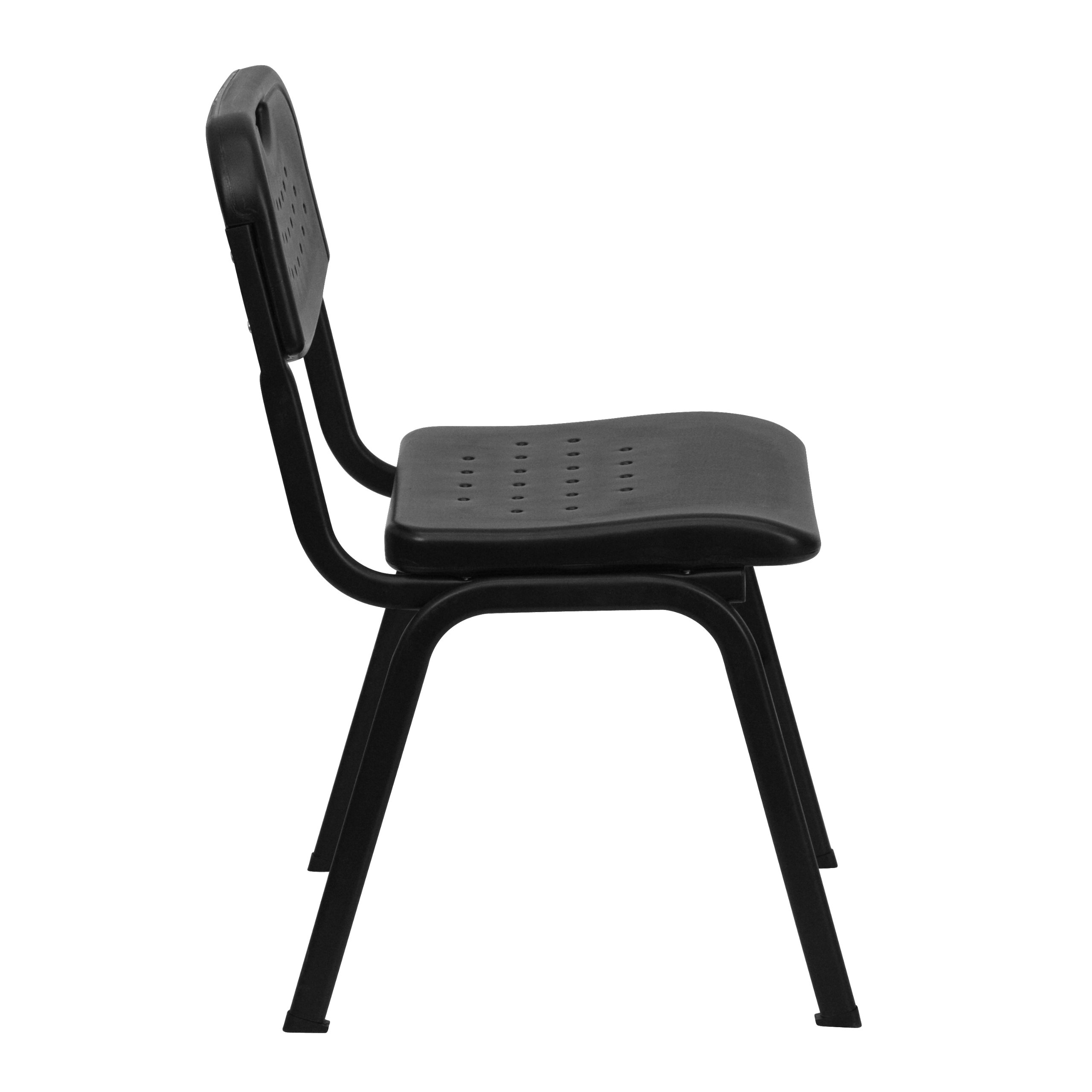 Flash Furniture 5-Pack HERCULES Series 880 lb Capacity Black Plastic Stack Chairs with Open Back & Frame - Heavy Duty Stackable Chairs for Events, Banquets, Classrooms & Office Use