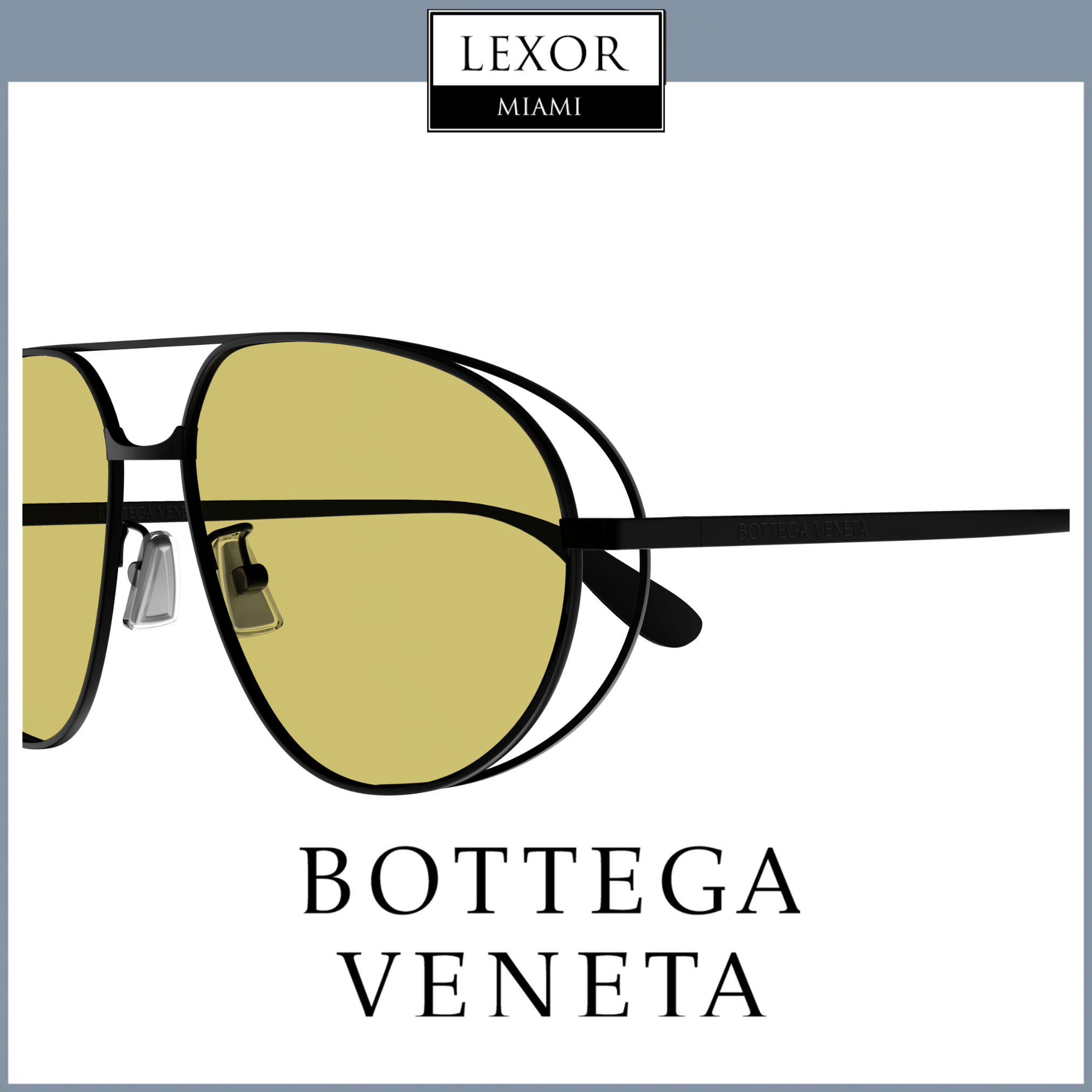 Bottega Veneta BV1344S 002 61 Unisex Metal Sunglasses - Premium UV Protection for Men & Women - Perfect for Outdoor Activities, Beach, and Fashion Accessories