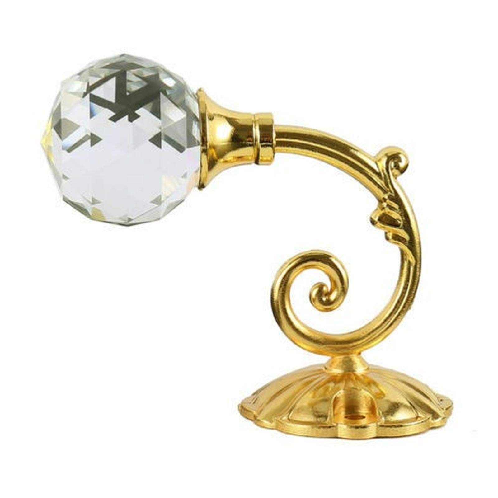 2X Metal Crystal Ball Curtain Tie Backs - Elegant Door & Wall Hooks with Tassel for Drapes, Valances & Sheers - Perfect for Living Room, Bedroom & Window Decor (Gold/Silver)