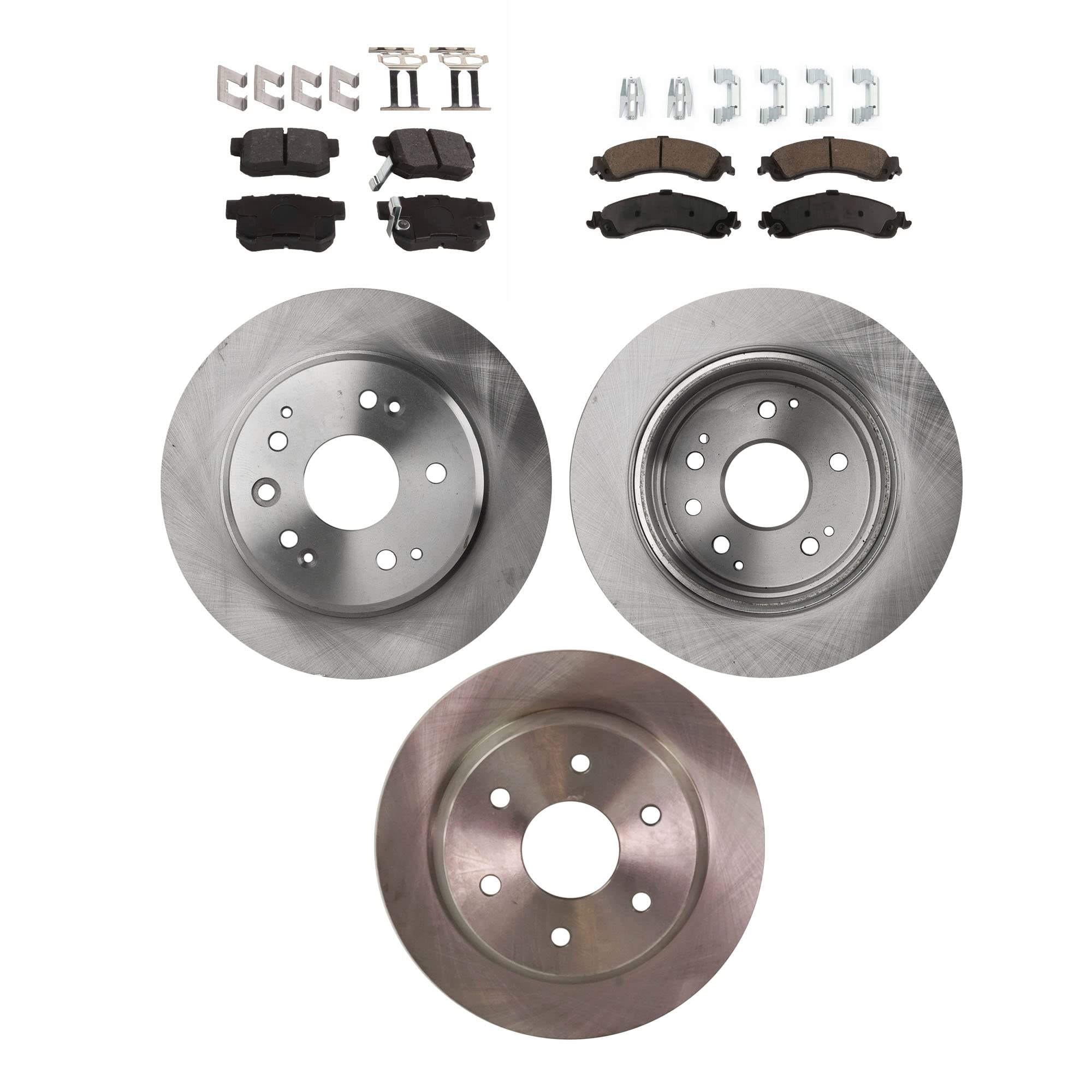 High-Performance Rear Brake Disc and Pad Kit - 2-Wheel Set for 2001-2003 Acura CL | Ceramic Brake Pads & Cast Iron Rotors | 5-Lug Design | Perfect for Daily Commuting & Highway Driving