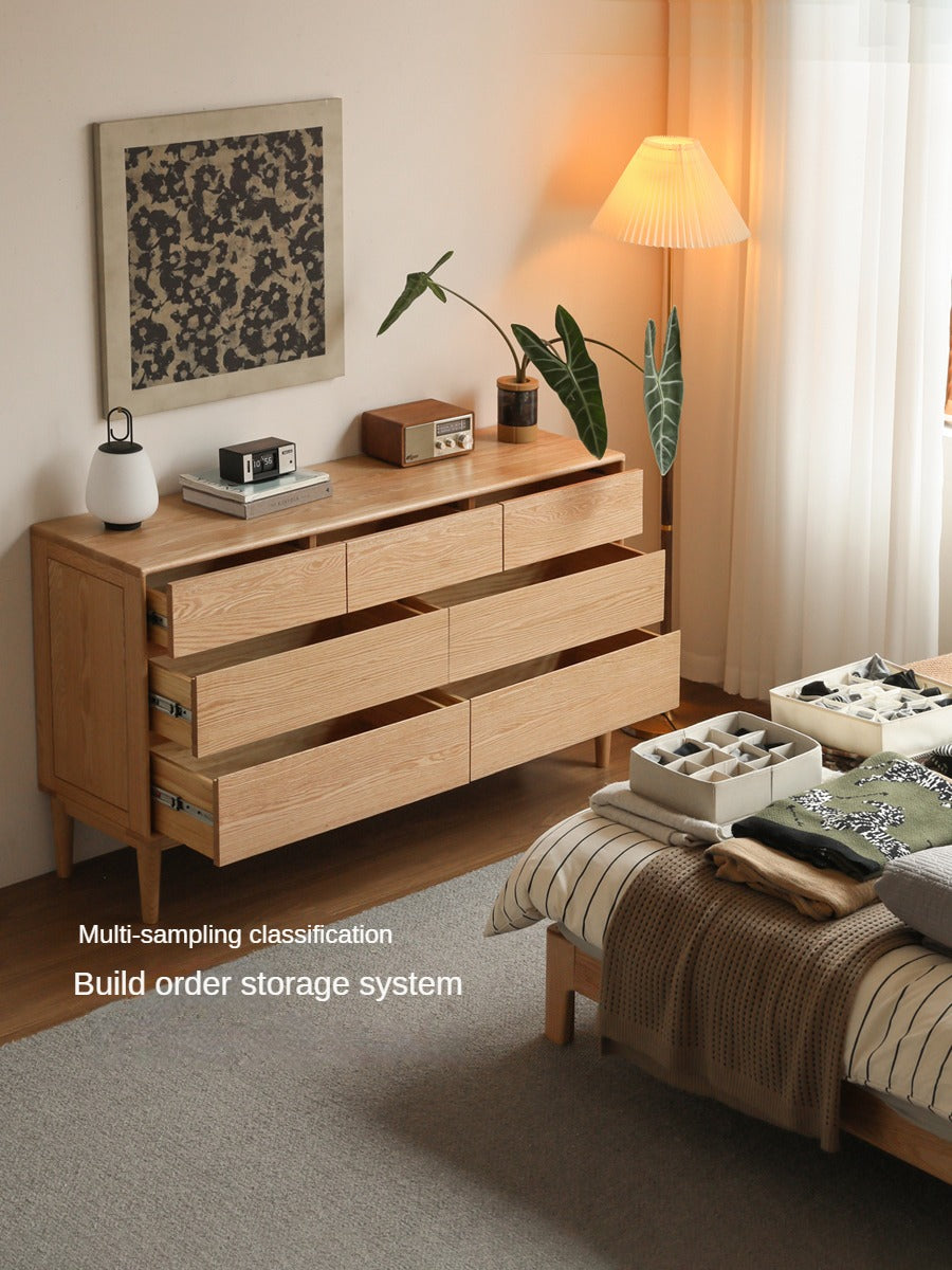 Oak Solid Wood Small Chest of Drawers - 3 Drawer Storage Organizer for Bedroom, Nursery, or Office | Compact Dresser for Clothes, Toys & Home Organization