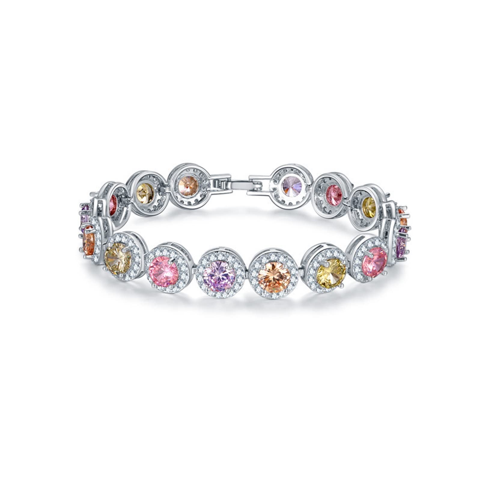 JIEERCUN Simple Fashion Zircon Bracelet for Women - Elegant Diamond-Studded Minimalist Jewelry, Dainty Cubic Zirconia Bangle (Color A) | Perfect for Everyday Wear, Office, Dating & Special Occasions