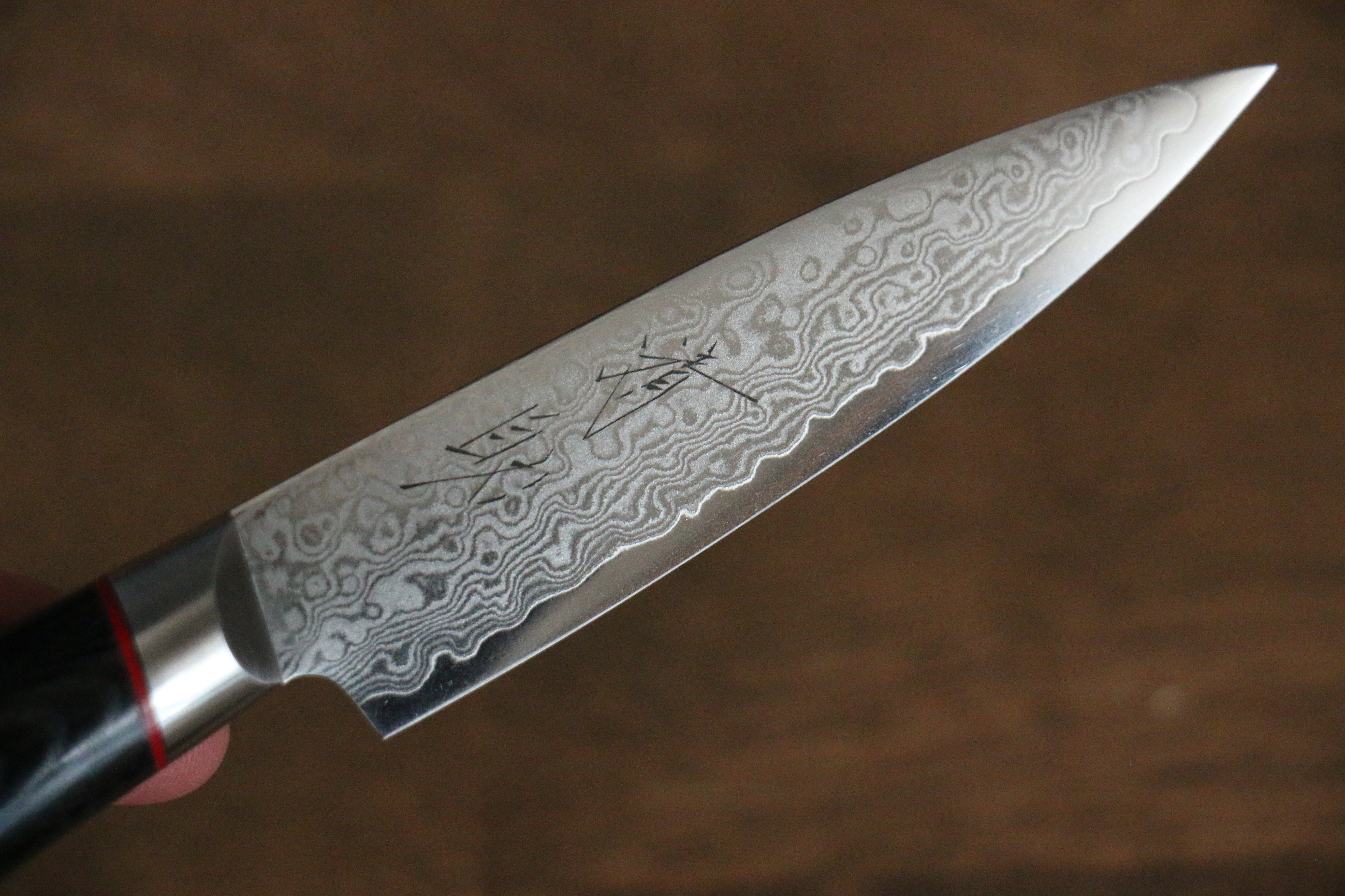 Premium Seisuke Saiun VG10 Damascus Paring Knife 90mm - Black Micarta Handle - Sharp Kitchen Knife for Peeling, Slicing & Precision Cutting Fruits & Vegetables