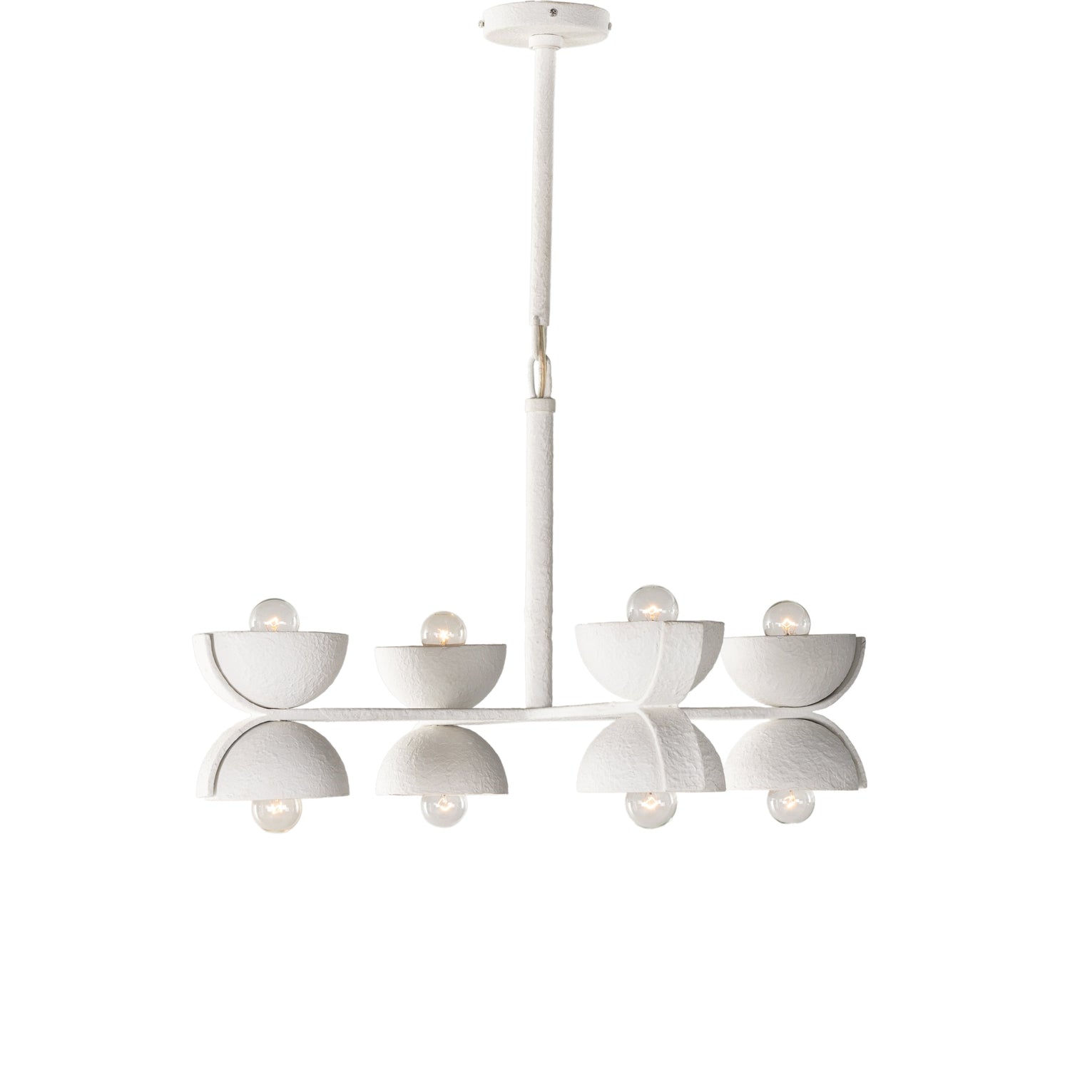 Modern Abbott Chandelier - Matte White Plaster Finish for Dining Room & Bedroom Lighting | Elegant Ceiling Fixture for Home Decor