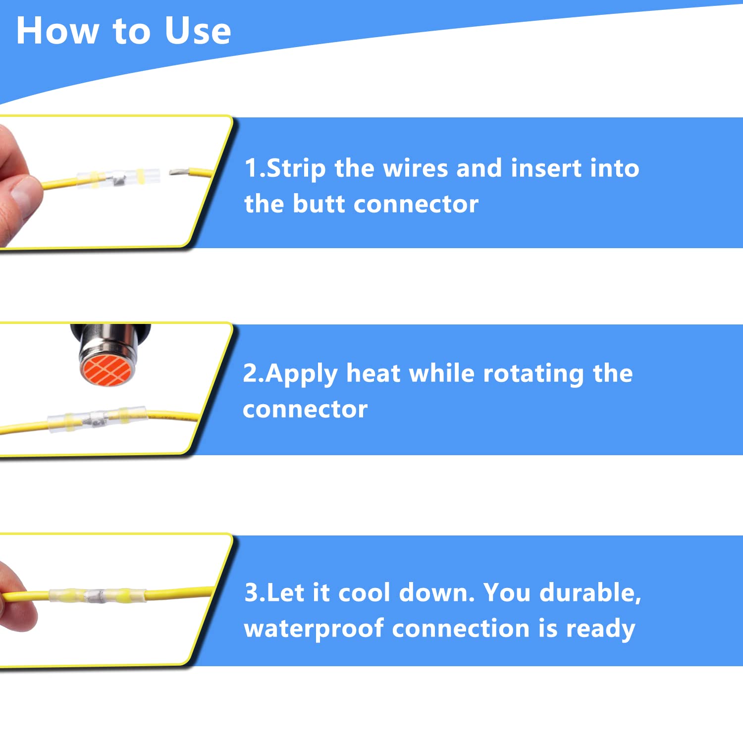 150pcs Heat Shrink Self-Solder Wire Connectors - Waterproof Butt Splice Terminals for Electrical Repair, Automotive Wiring, Marine Applications & DIY Projects - Perfect for Home, Car and Boat Electrical Maintenance
