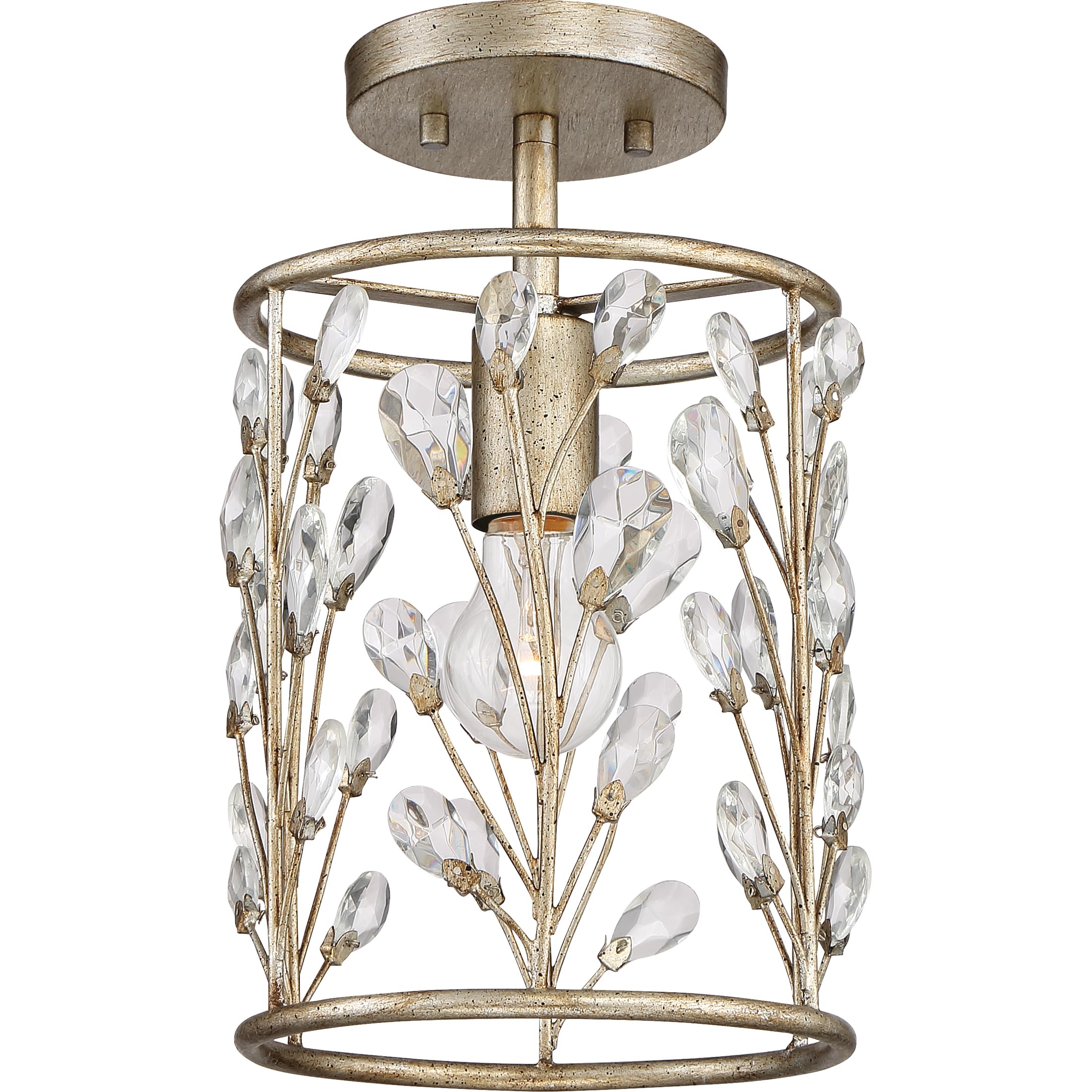 Quoizel Meadow Lane 1-Light Vintage Gold Mini Pendant Light - Elegant Ceiling Fixture for Kitchen Island, Dining Room & Bedroom Lighting