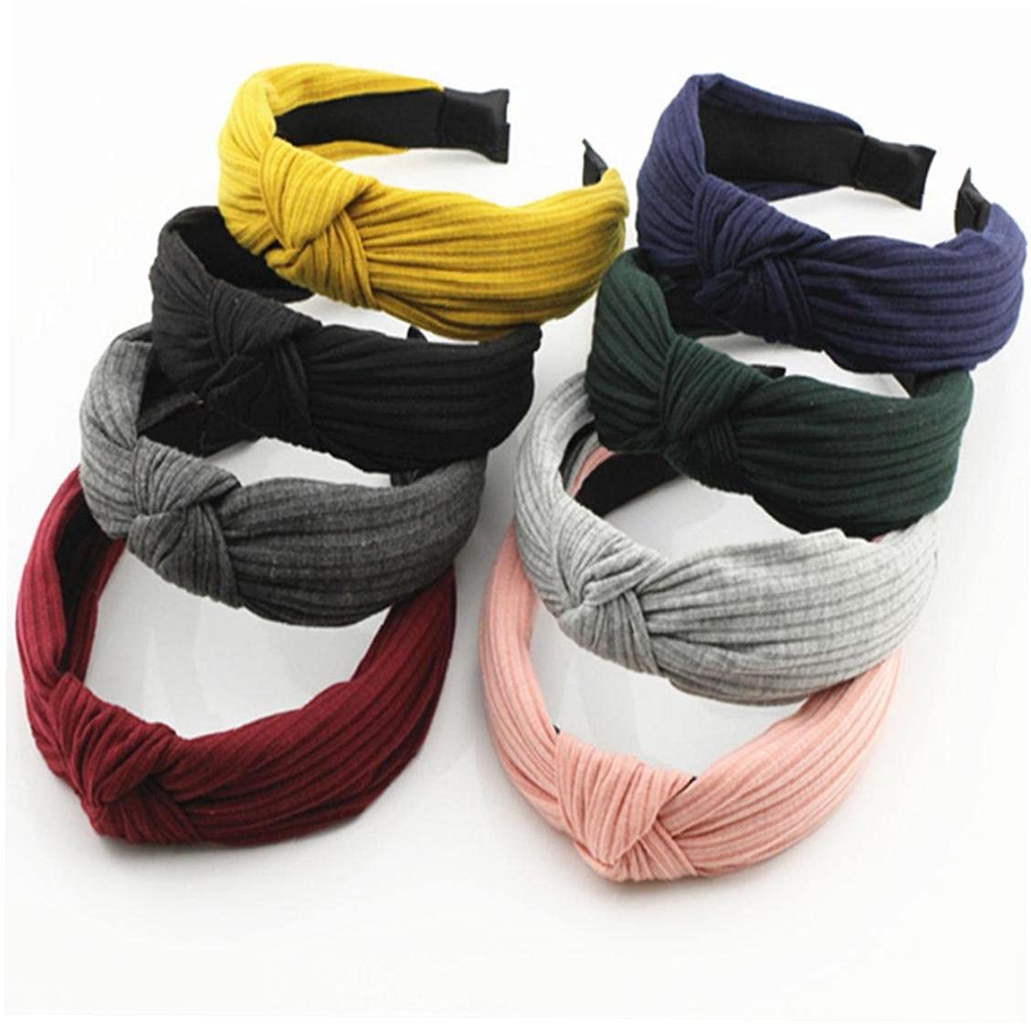 TOSSPER Women's Knitted Wide Hair Hoop Knot Headbands - Stretchy Hard Headband for Girls & Women - Perfect for Sports, Yoga, Workouts and Everyday Fashion Accessory