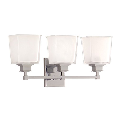 Polished Chrome Bathroom Vanity Light Fixture - 21 Inch Wide with 3 T10 Bulbs - Perfect for Modern Bathrooms, Powder Rooms & Home Renovations