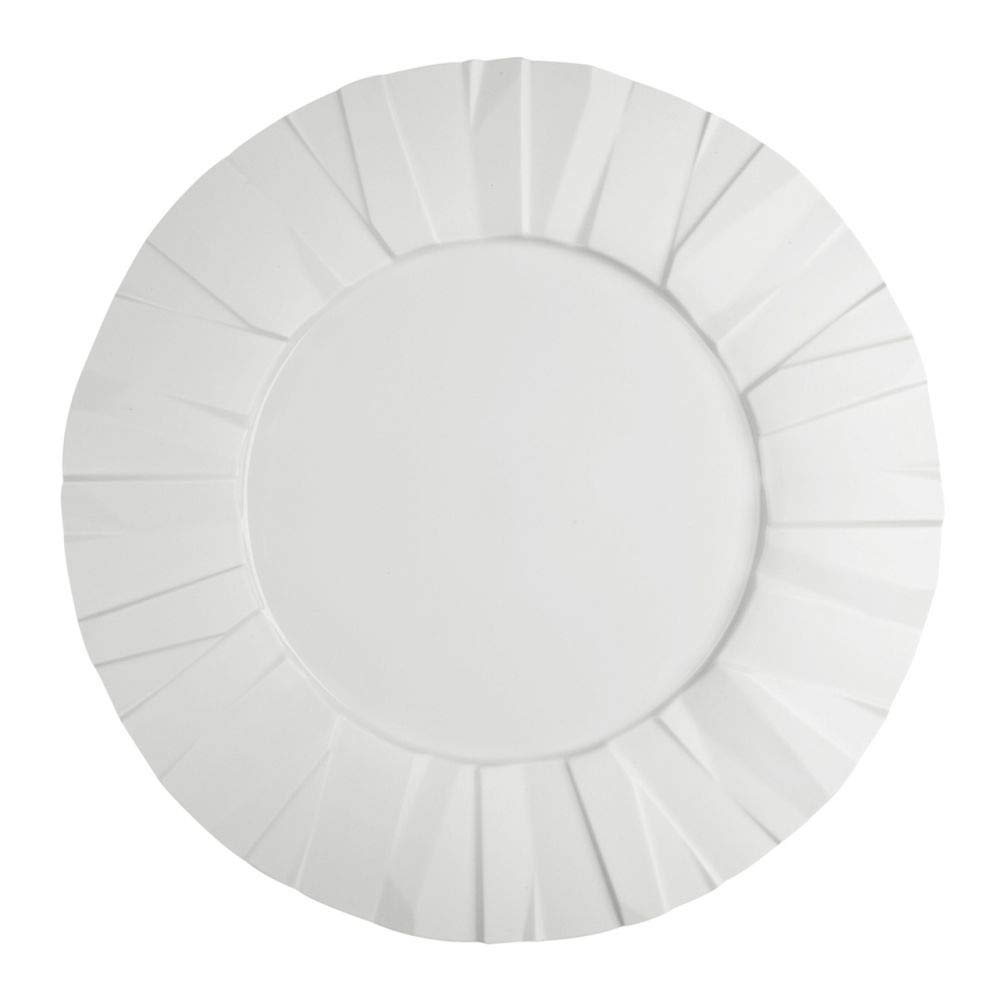 Matrix 12.88 Inch Porcelain Dinner Plates Set of 4 - Elegant Round Dishware for Fine Dining, Restaurants & Home Entertaining