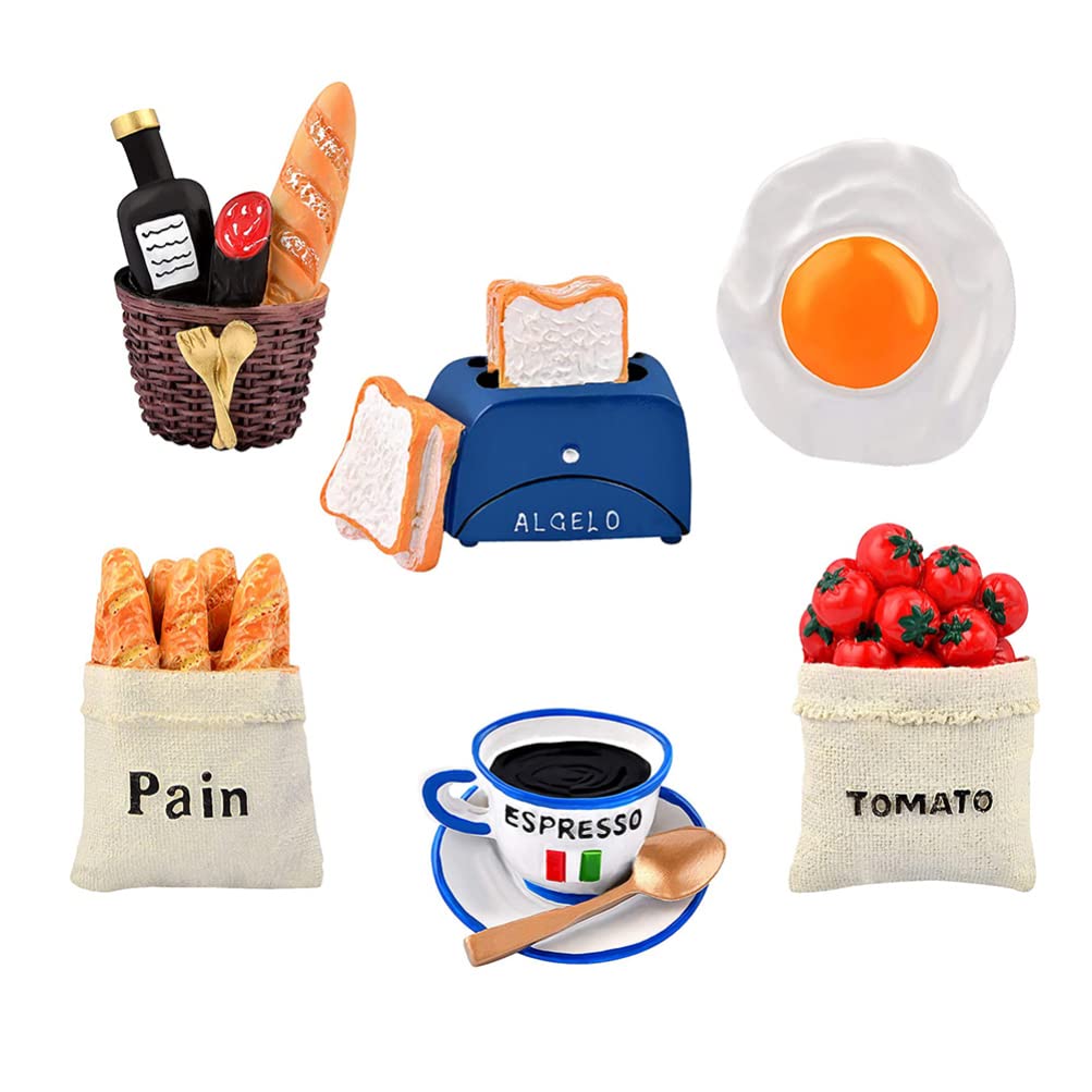 iplusmile 6-Piece 3D Food Fridge Magnets Set - Fun Refrigerator Magnets for Kitchen, Whiteboard & Office Decoration - Cute Novelty Magnets for Kids, Home & Office Use