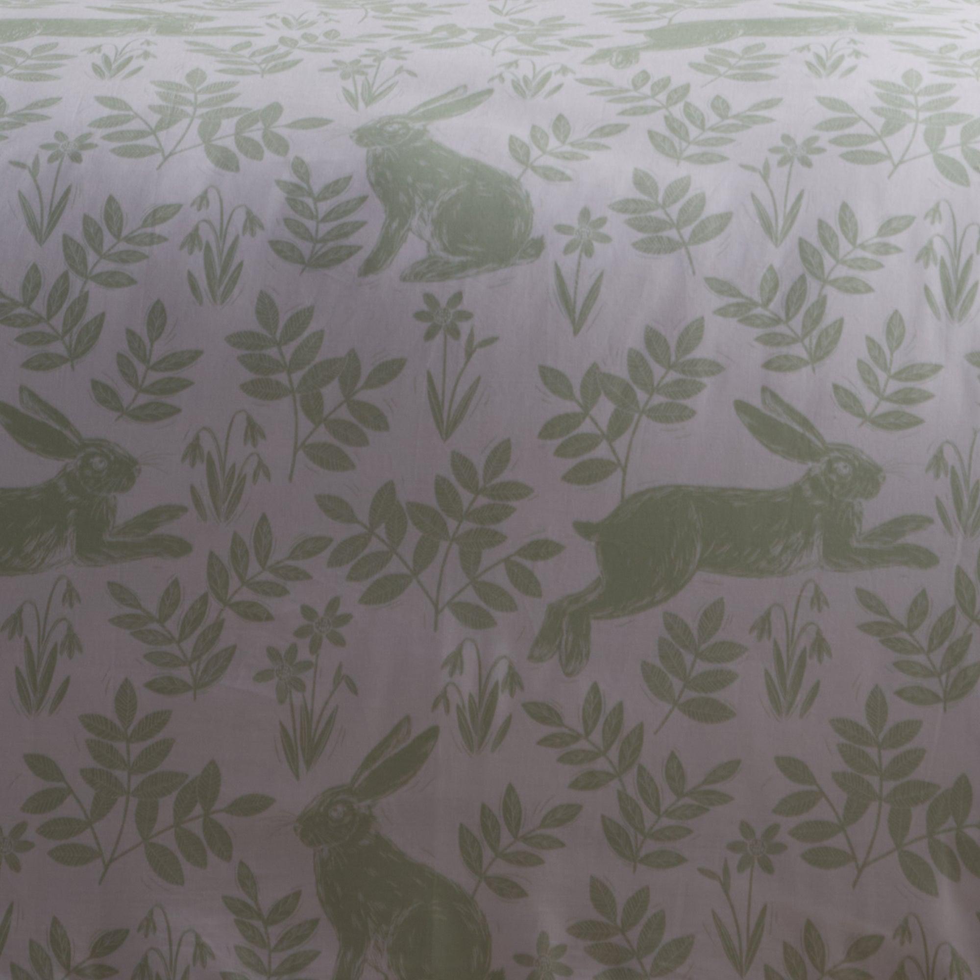 Dreams & Drapes Spring Rabbits Duvet Cover Set - Green Floral Bunny Bedding for Girls & Teens - Perfect for Easter, Spring Decor & Kids Room Makeover