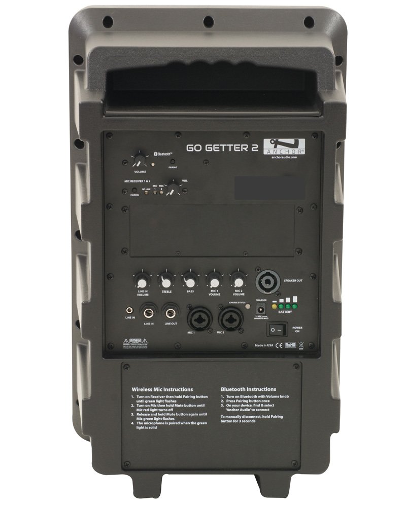 Anchor Audio Go Getter Deluxe Package 2 with 2 Wireless Mics - Portable PA System for Outdoor Events, Parties & Public Speaking | Complete Wireless Sound Solution
