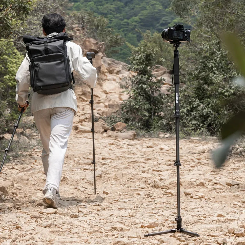 Ulanzi TT35 Hiking Stick Tripod Kit - Lightweight Aluminum Alloy Camera Monopod with Quick Release Plate for Outdoor Photography, Vlogging & Travel Adventures