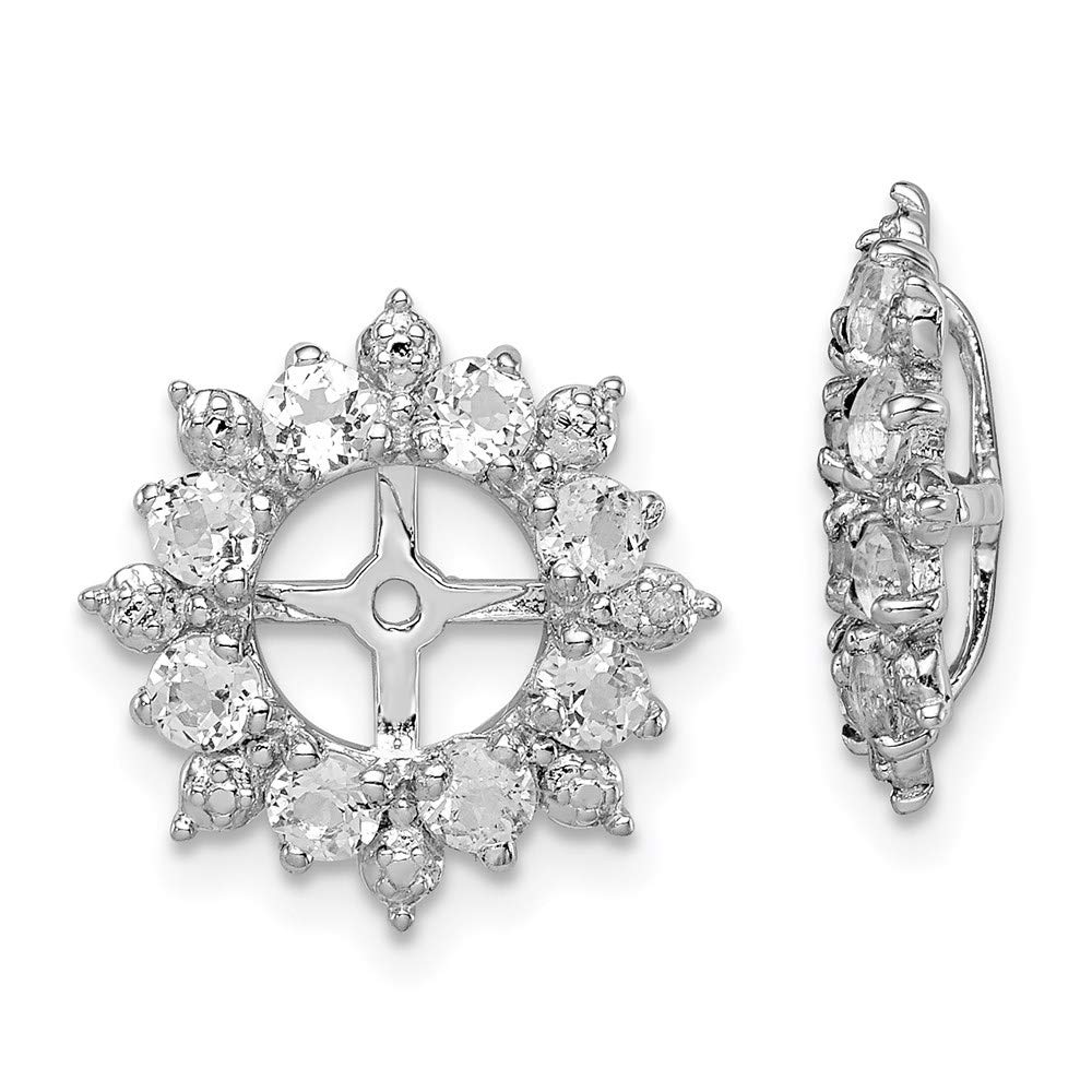 Sterling Silver Diamond & White Topaz Earring Jackets for Women - Elegant Enhancer Backs for Stud Earrings - Perfect for Weddings, Parties & Special Occasions