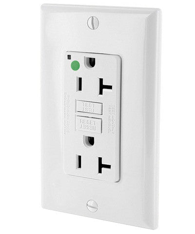 20 Amp 125V Hospital Grade Slim GFCI Duplex Receptacle with Wall Plate - Tamper Resistant Electrical Outlet for Medical Equipment & Home Safety (Ideal for Hospitals, Clinics & High-Power Appliances)