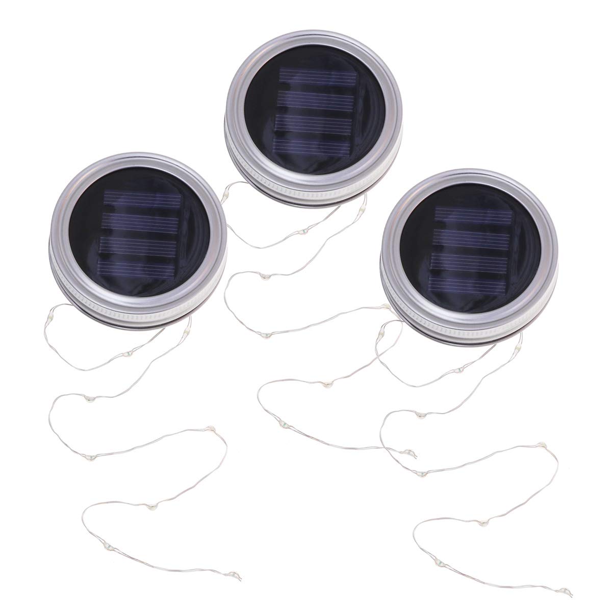 3PCS Solar Powered LED Garden Light String - Waterproof Outdoor Decoration with 10 Colorful LEDs per Cover - Perfect for Patio, Yard, Pathway & Landscape Lighting