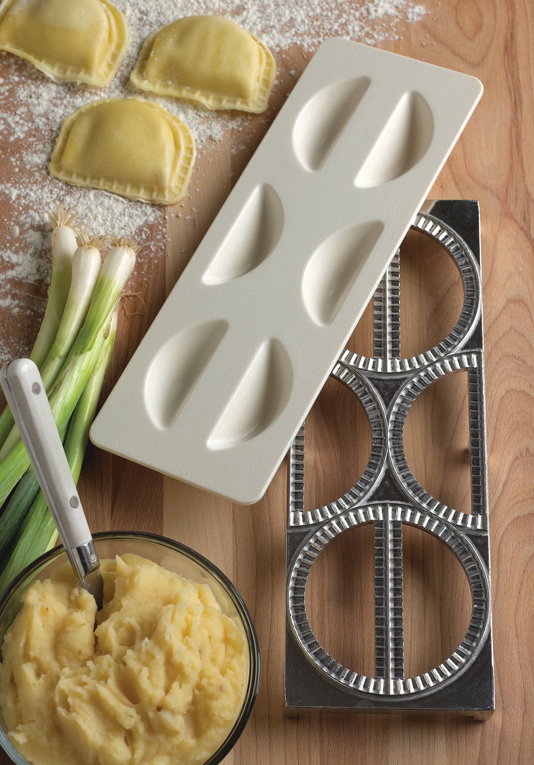 Fox Run Pierogi Maker - 4 x 10.5 x 1 Inches Stainless Steel Dumpling Press - Perfect for Making Homemade Polish Dumplings, Potstickers & Gyoza