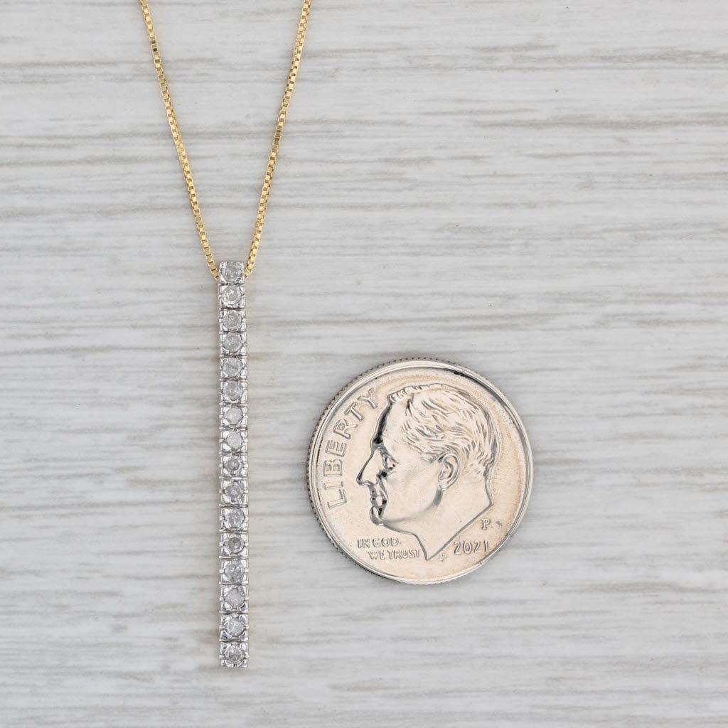 0.25ctw Diamond Journey Pendant Necklace - 10k Yellow Gold with 18.75