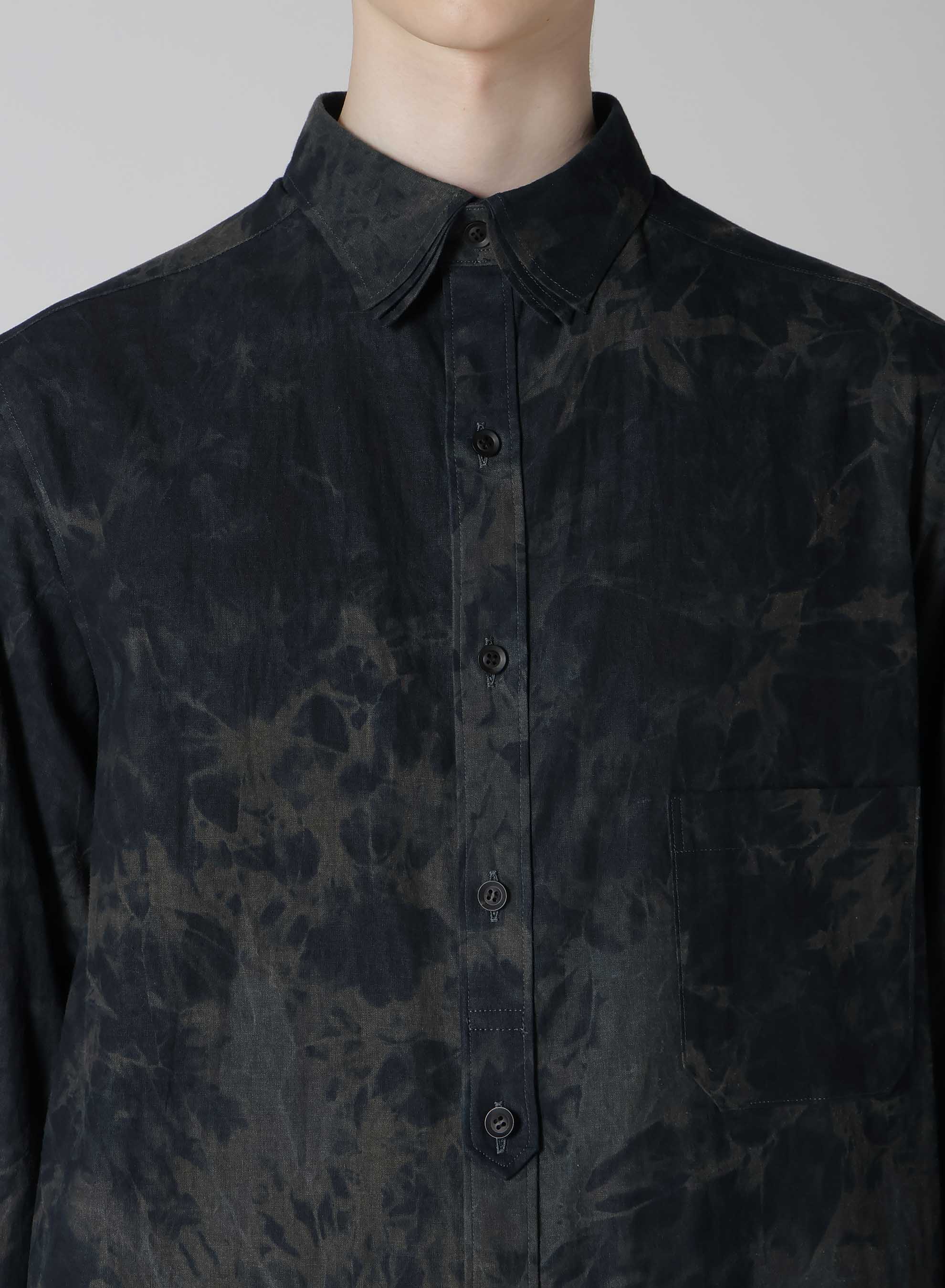 Premium Cotton Linen Blouse with Ink Placket, Tab & Triple Collar - Elegant Office Wear & Casual Outfit for Women