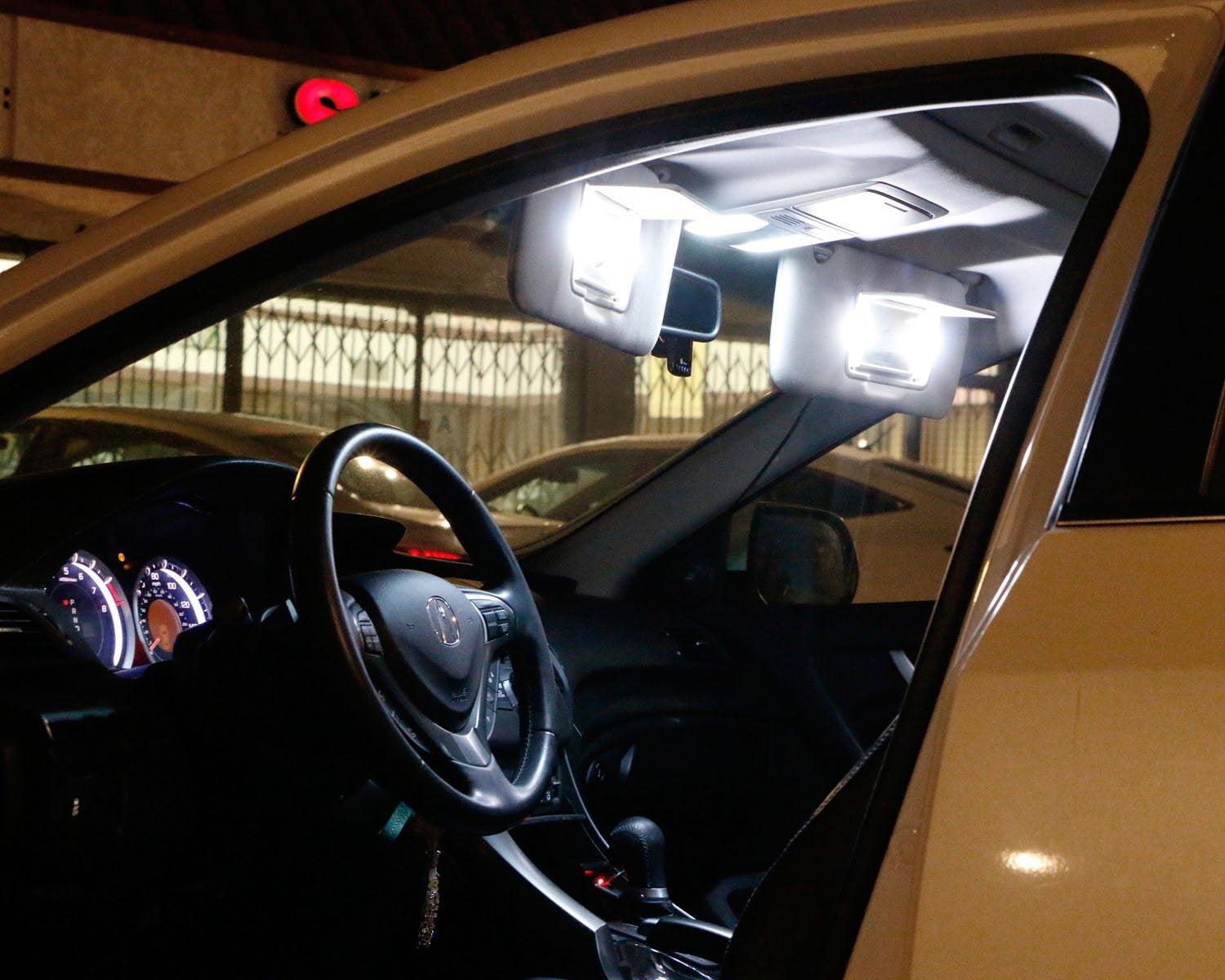 4-Piece White 9 SMD 29mm 6641 LED Bulbs - Replacement Lights for Car Vanity Mirror & Sun Visor - Perfect for Interior Lighting, Night Driving, and Makeup Application