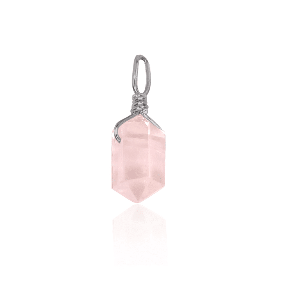 Rose Quartz Mini Double Terminated Crystal Point Pendant - Natural Healing Stone Jewelry for Necklace, Chakra Balancing & Spiritual Gifts | Perfect for Meditation, Energy Work & Everyday Wear